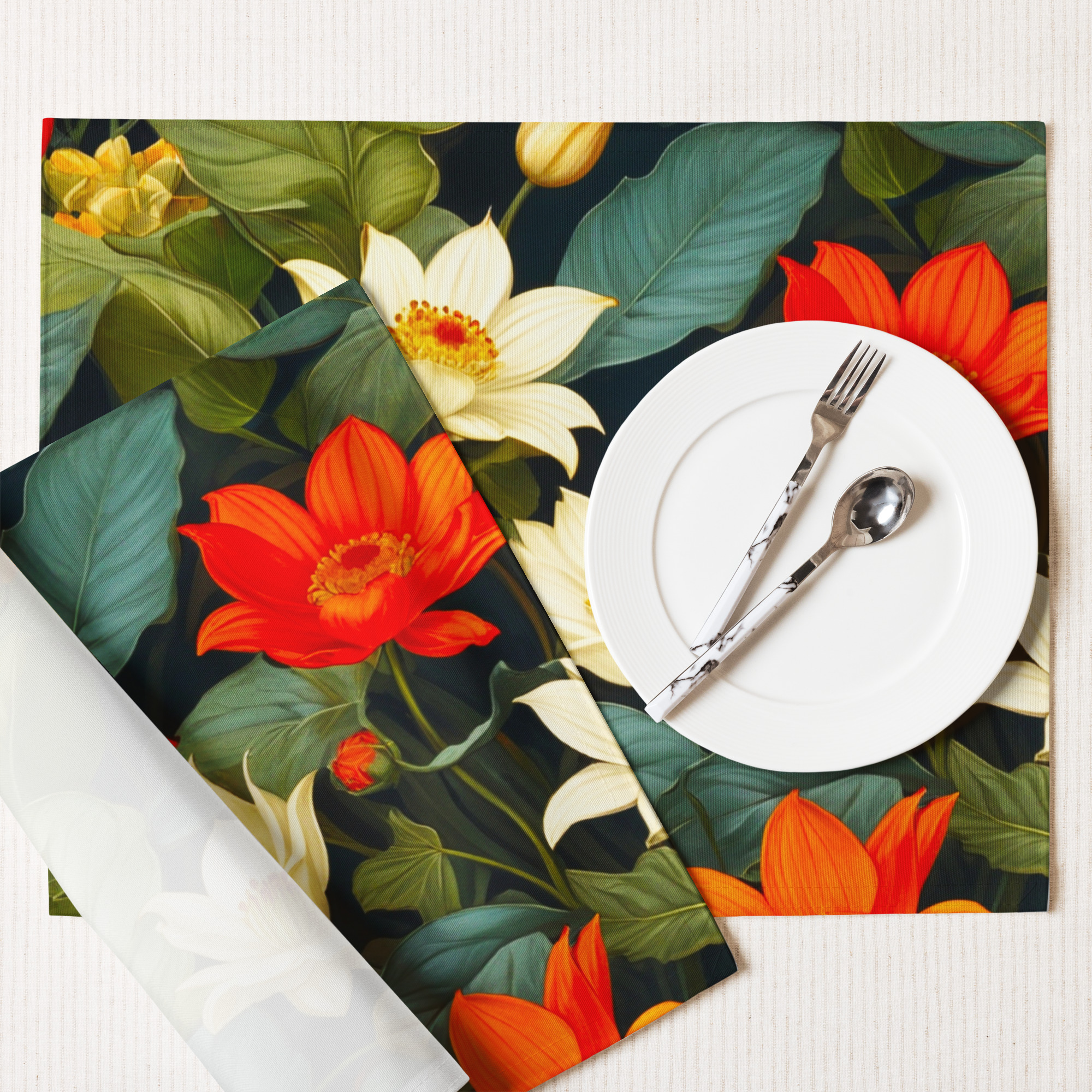 Floral Wonders Placemats – Set of Four Elegant Mats 4 Floral Wonders Placemats – Set of Four Elegant Mats - Image 4