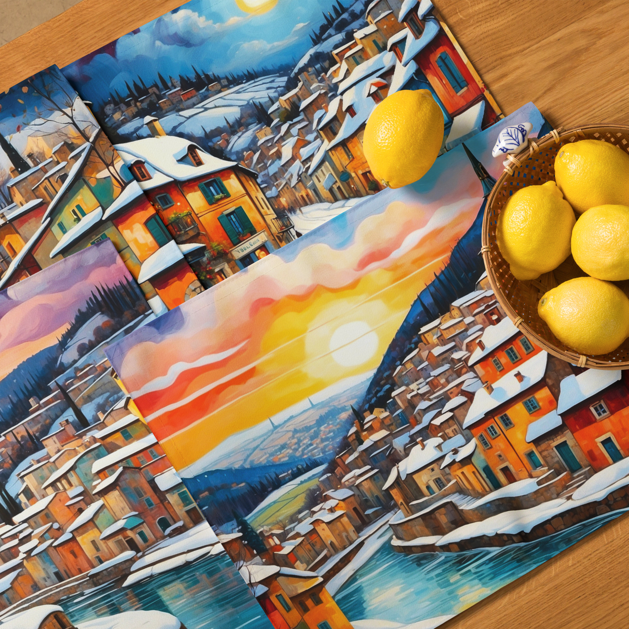 French Villages in Winter – Elegant Placemat Set 4 French Villages in Winter – Elegant Placemat Set - Image 4