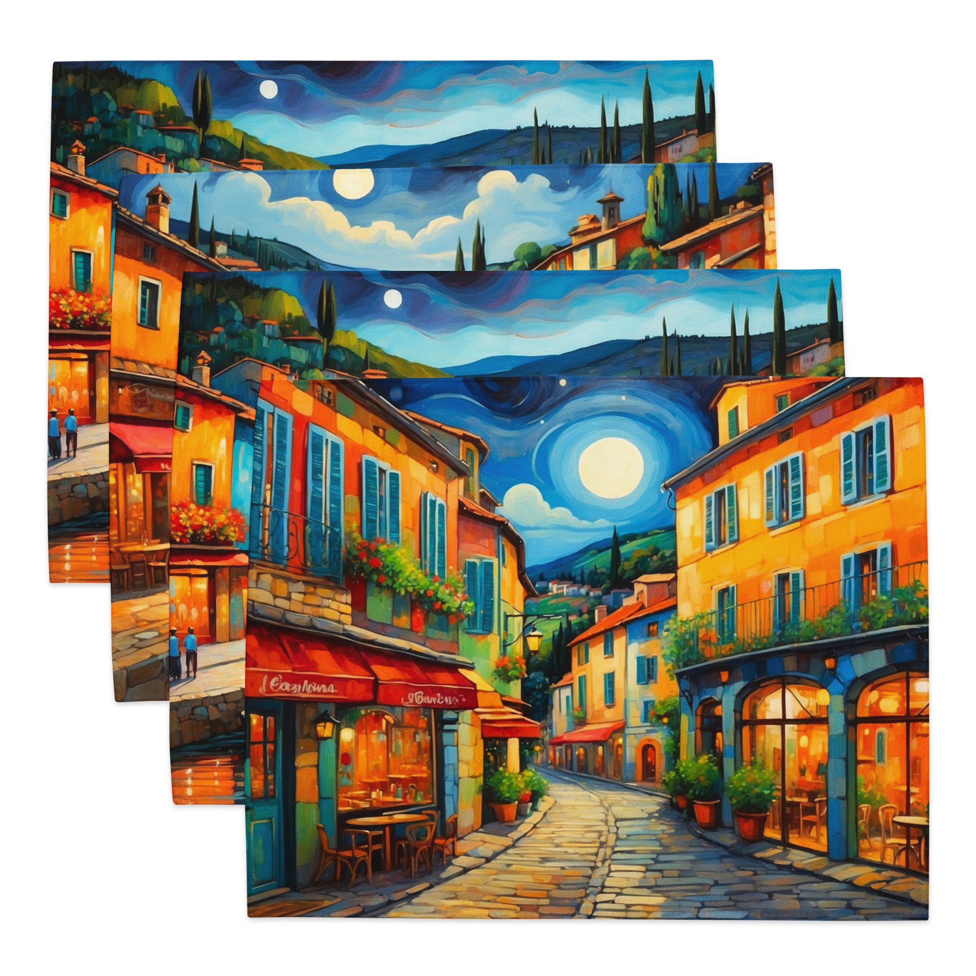 A Summer Evening in France – Elegant Placemat Set 2 A Summer Evening in France