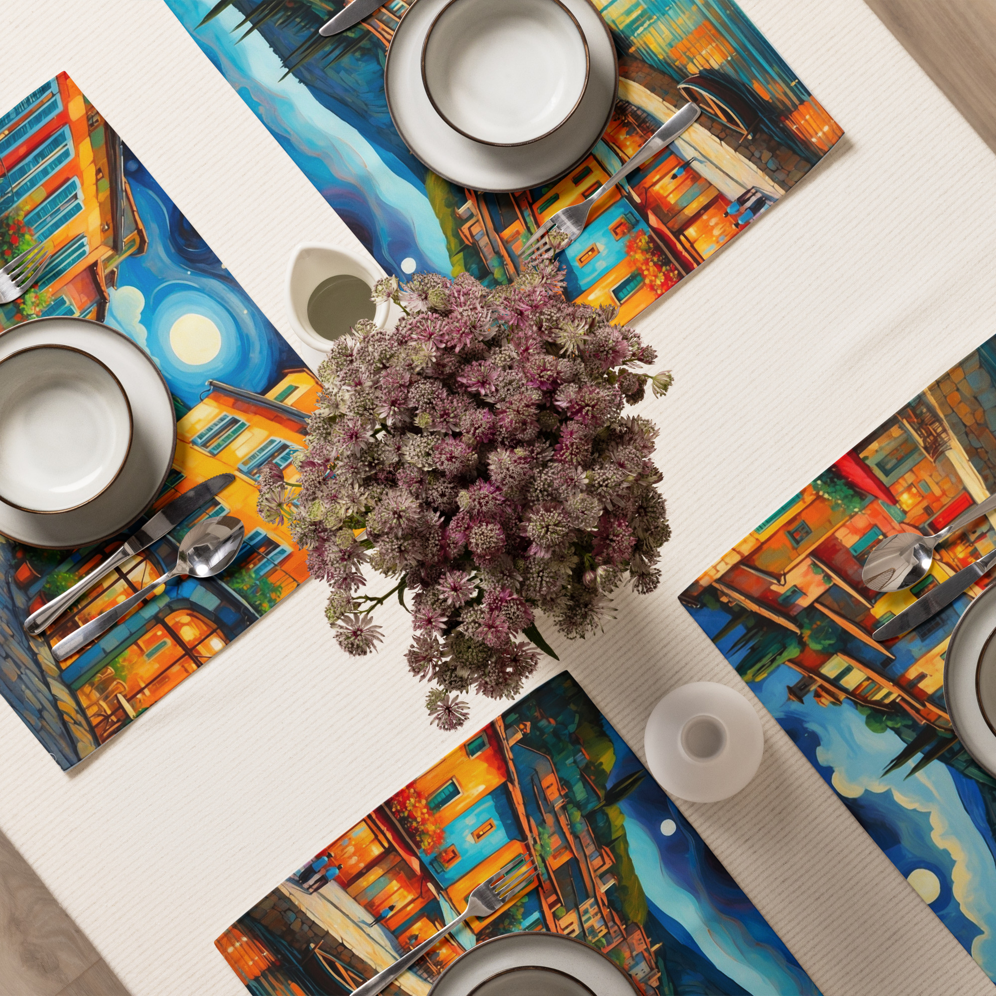 A Summer Evening in France – Elegant Placemat Set 6 A Summer Evening in France – Elegant Placemat Set - Image 6