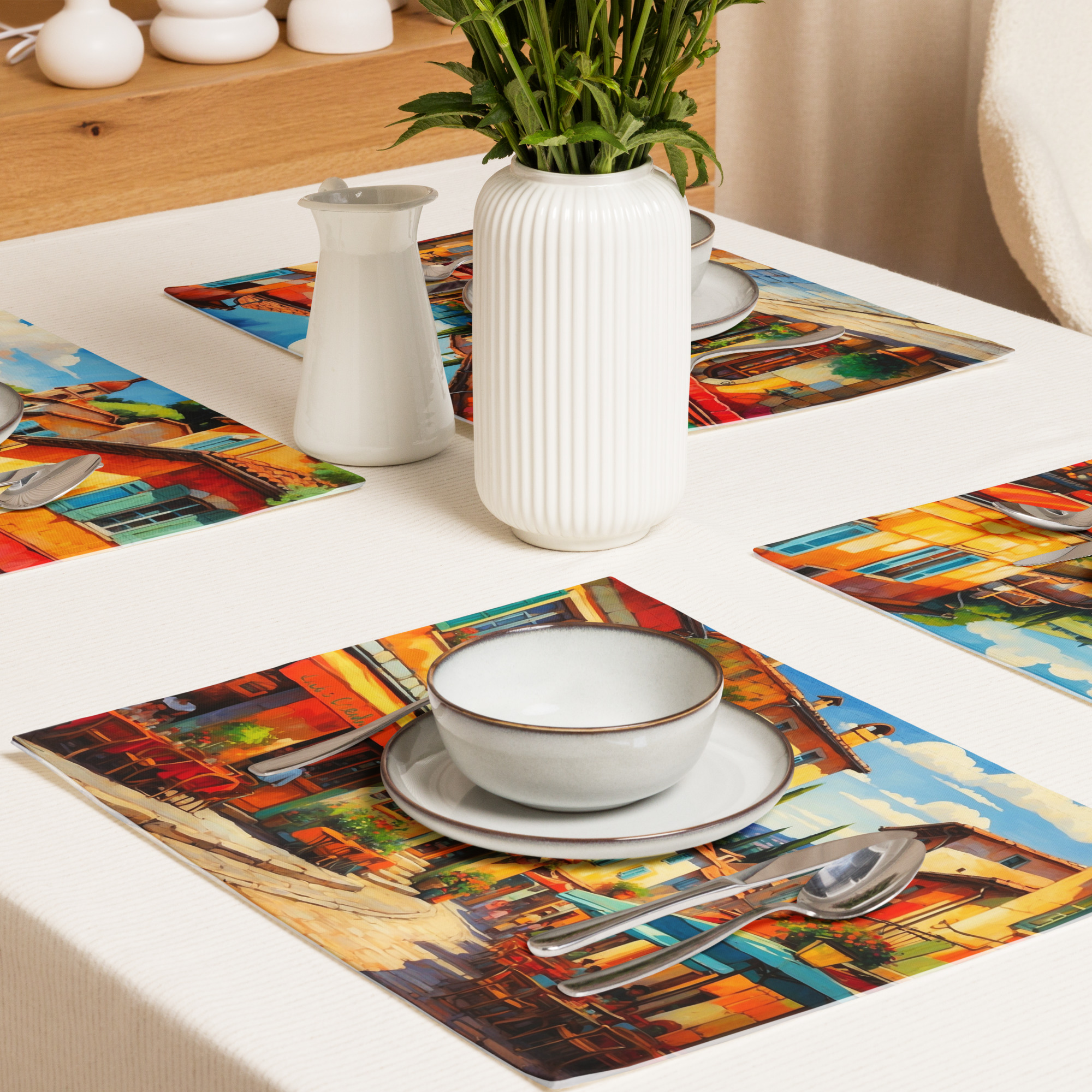 France in Summer – Colorful Placemat Set of 4 7 France in Summer – Colorful Placemat Set of 4 - Image 7