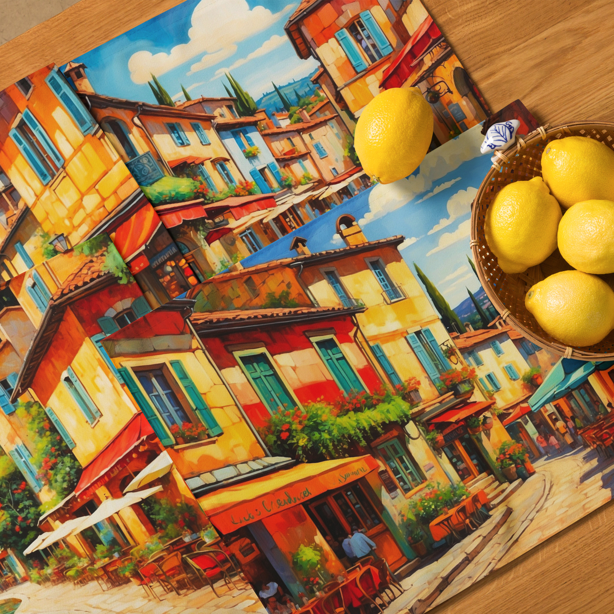 France in Summer – Colorful Placemat Set of 4 3 France in Summer – Colorful Placemat Set of 4 - Image 3
