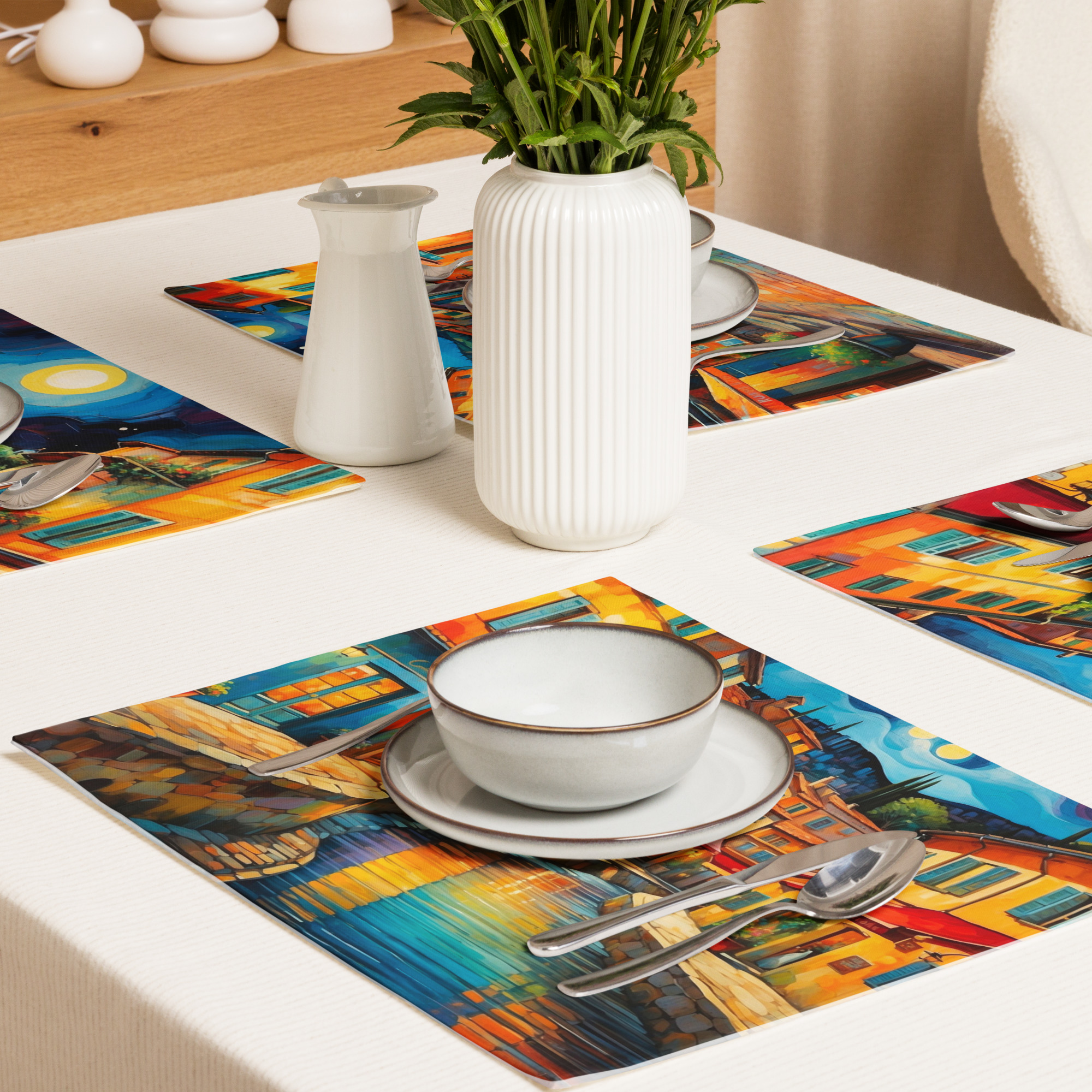 Village Life in France – Elegant Placemat Set 4 Village Life in France – Elegant Placemat Set - Image 4