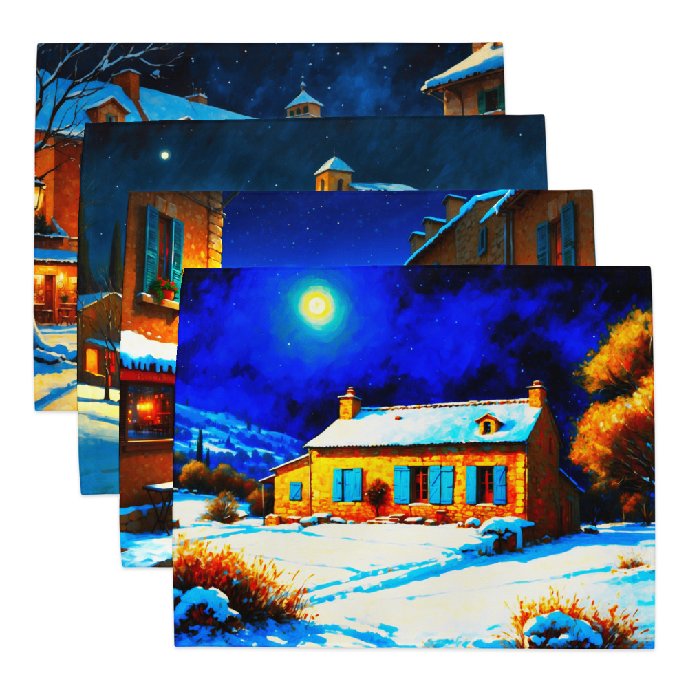 Snowy French Alps – Elegant Winter Placemat Set 9 Snowy French Alps – Elegant Winter Placemat Set - Image 9