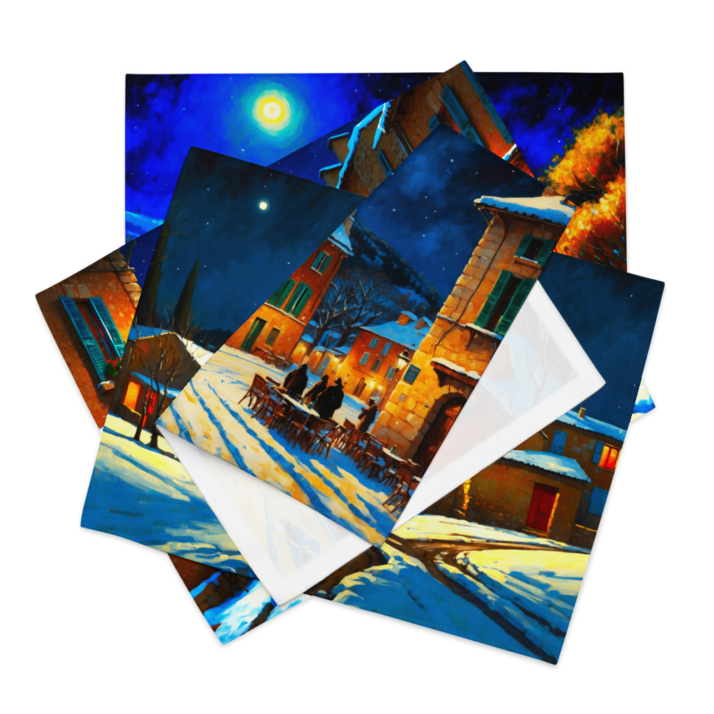 Snowy French Alps – Elegant Winter Placemat Set 8 Snowy French Alps – Elegant Winter Placemat Set - Image 8