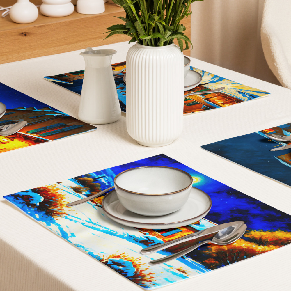 Snowy French Alps – Elegant Winter Placemat Set 3 Snowy French Alps – Elegant Winter Placemat Set - Image 3