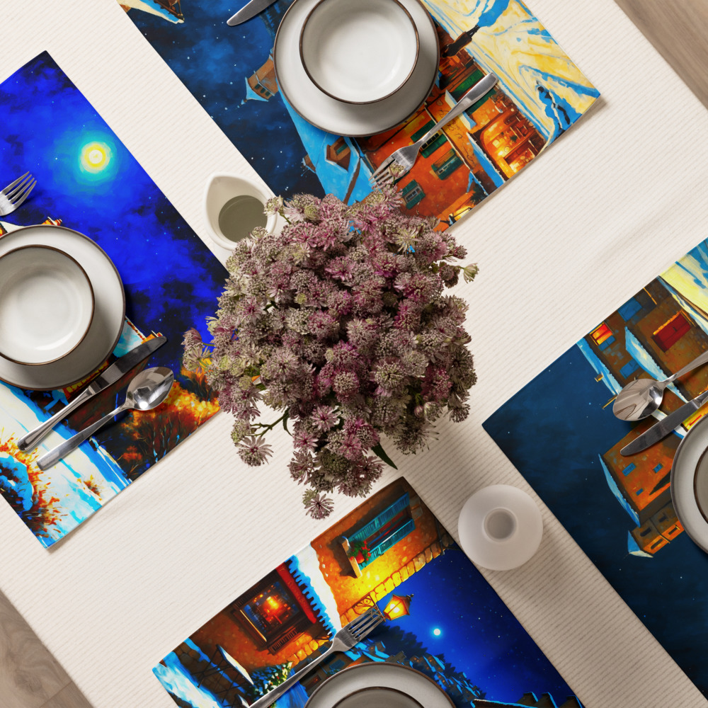 Snowy French Alps – Elegant Winter Placemat Set 4 Snowy French Alps – Elegant Winter Placemat Set - Image 4