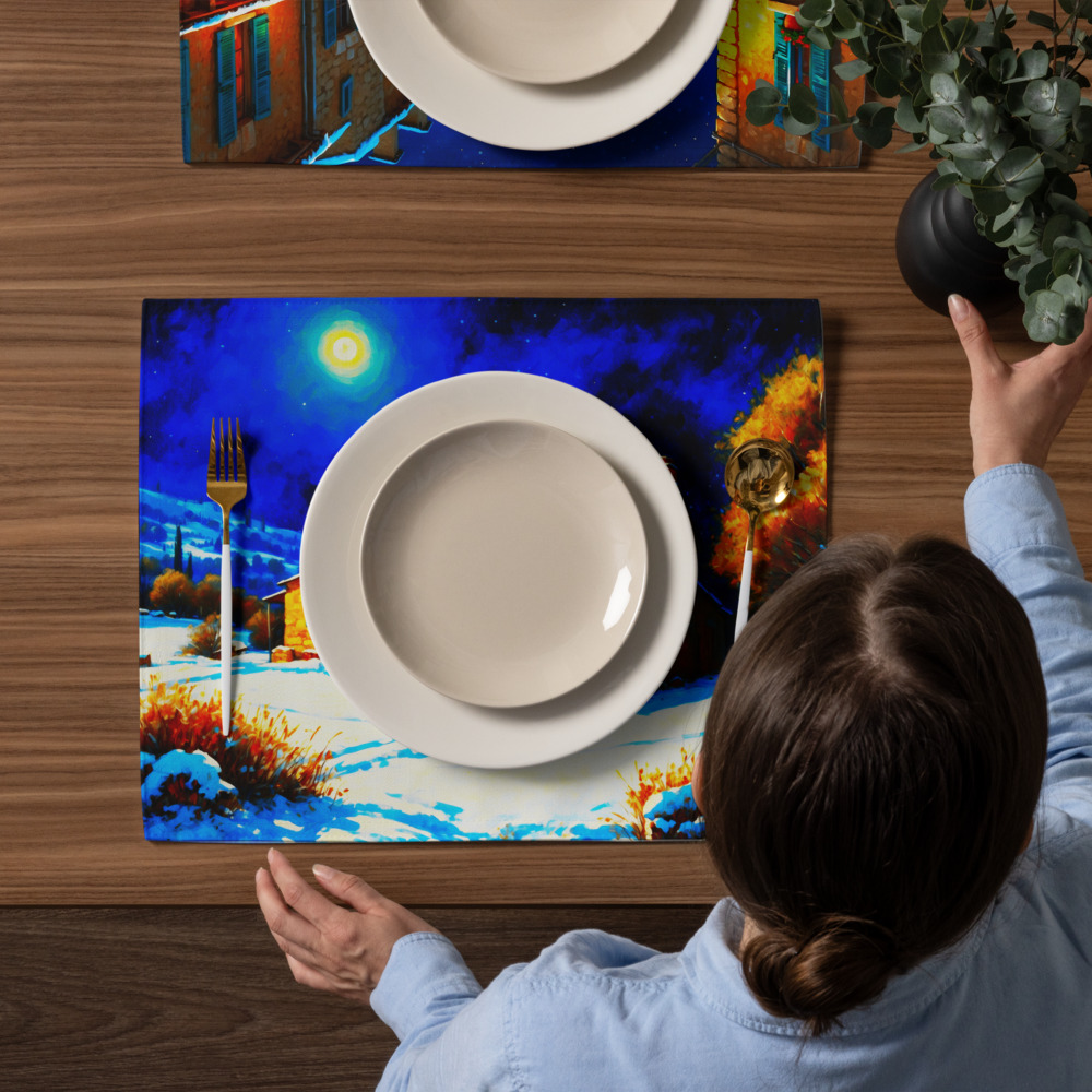Snowy French Alps – Elegant Winter Placemat Set 7 Snowy French Alps – Elegant Winter Placemat Set - Image 7