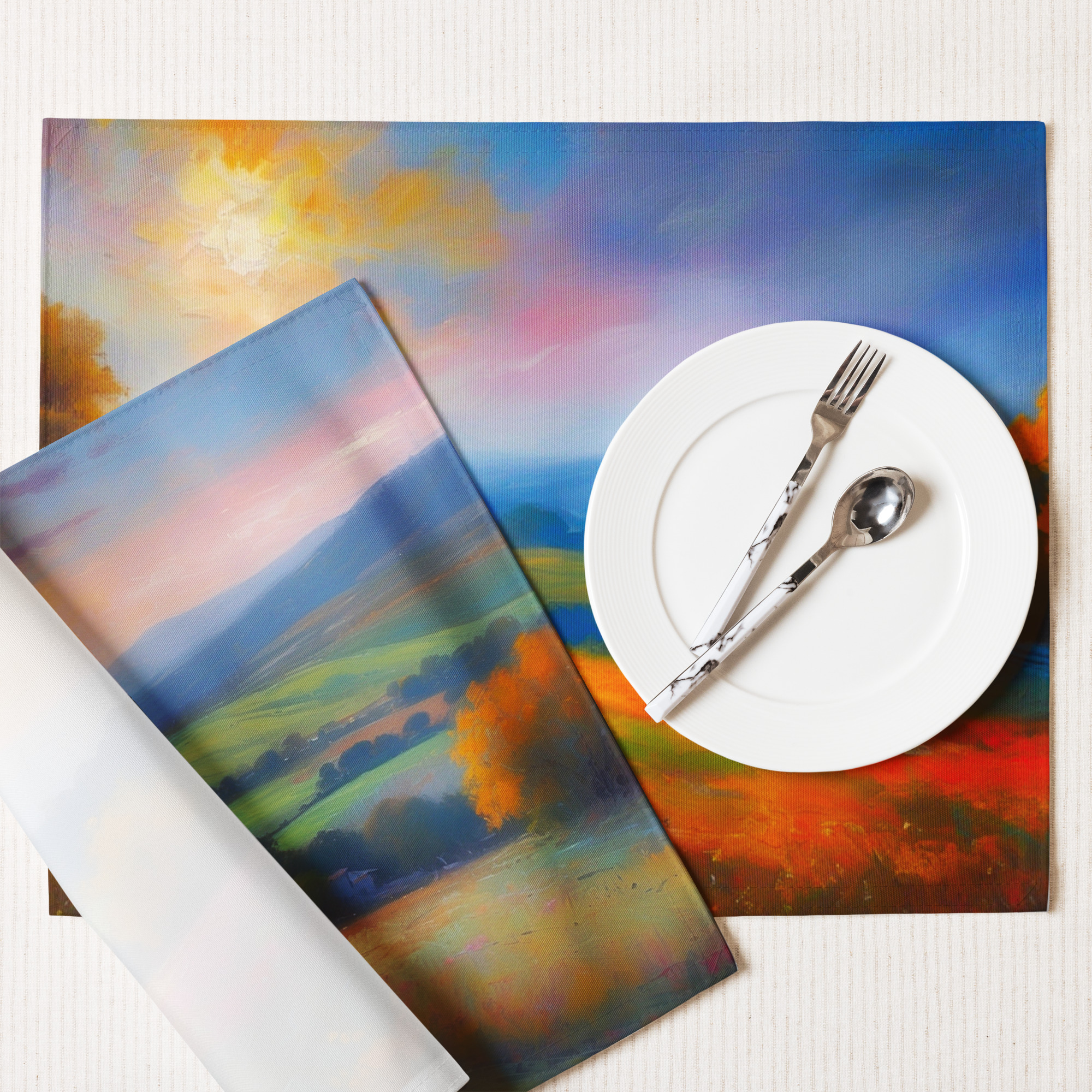 Glow at Dusk in Provence – Elegant Placemat Set 2 Glow at Dusk in Provence