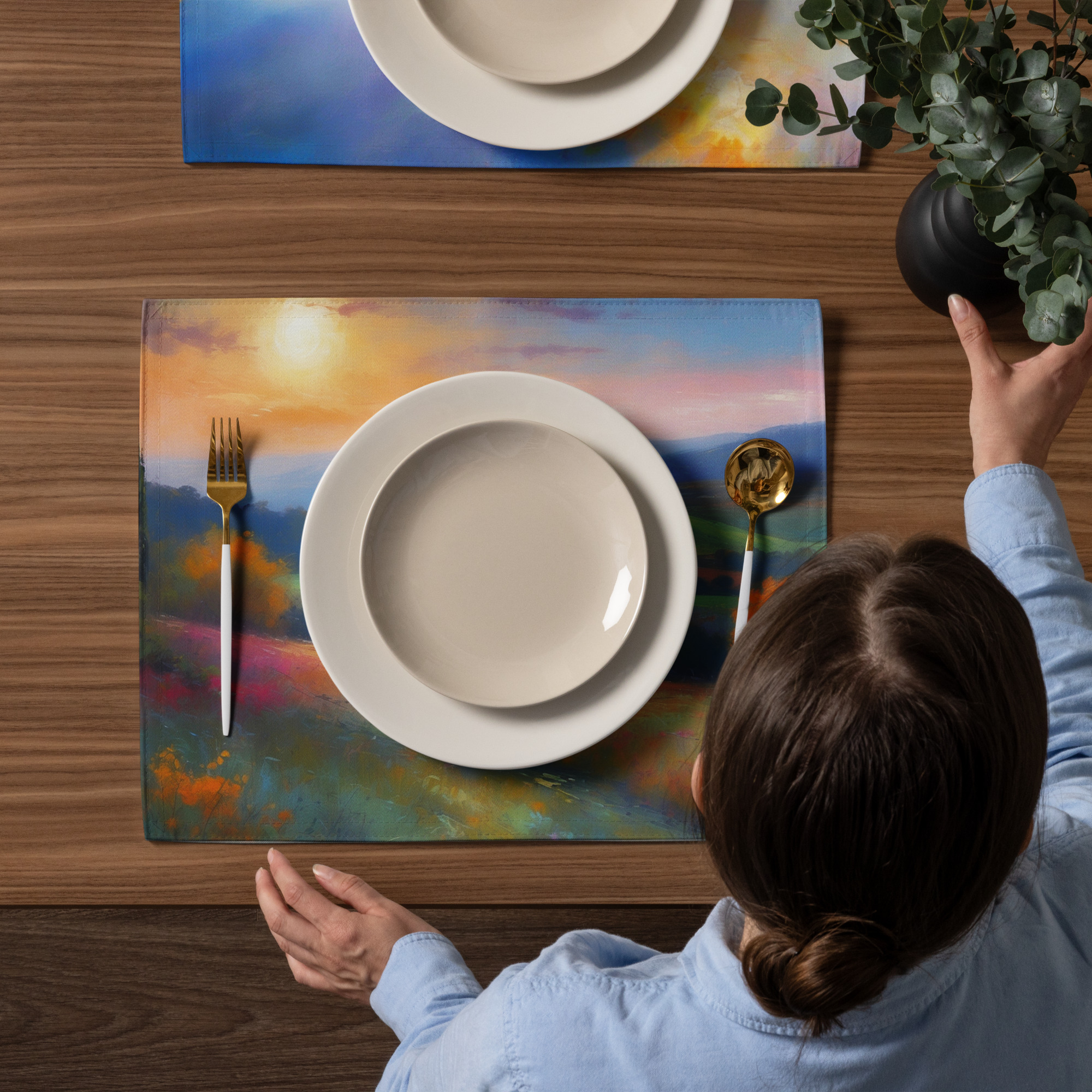 Glow at Dusk in Provence – Elegant Placemat Set 4 Glow at Dusk in Provence – Elegant Placemat Set - Image 4