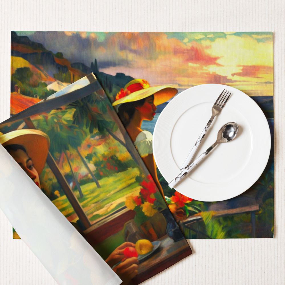 A Lady in the Garden – Artistic Placemat Set 4 A Lady in the Garden – Artistic Placemat Set - Image 4