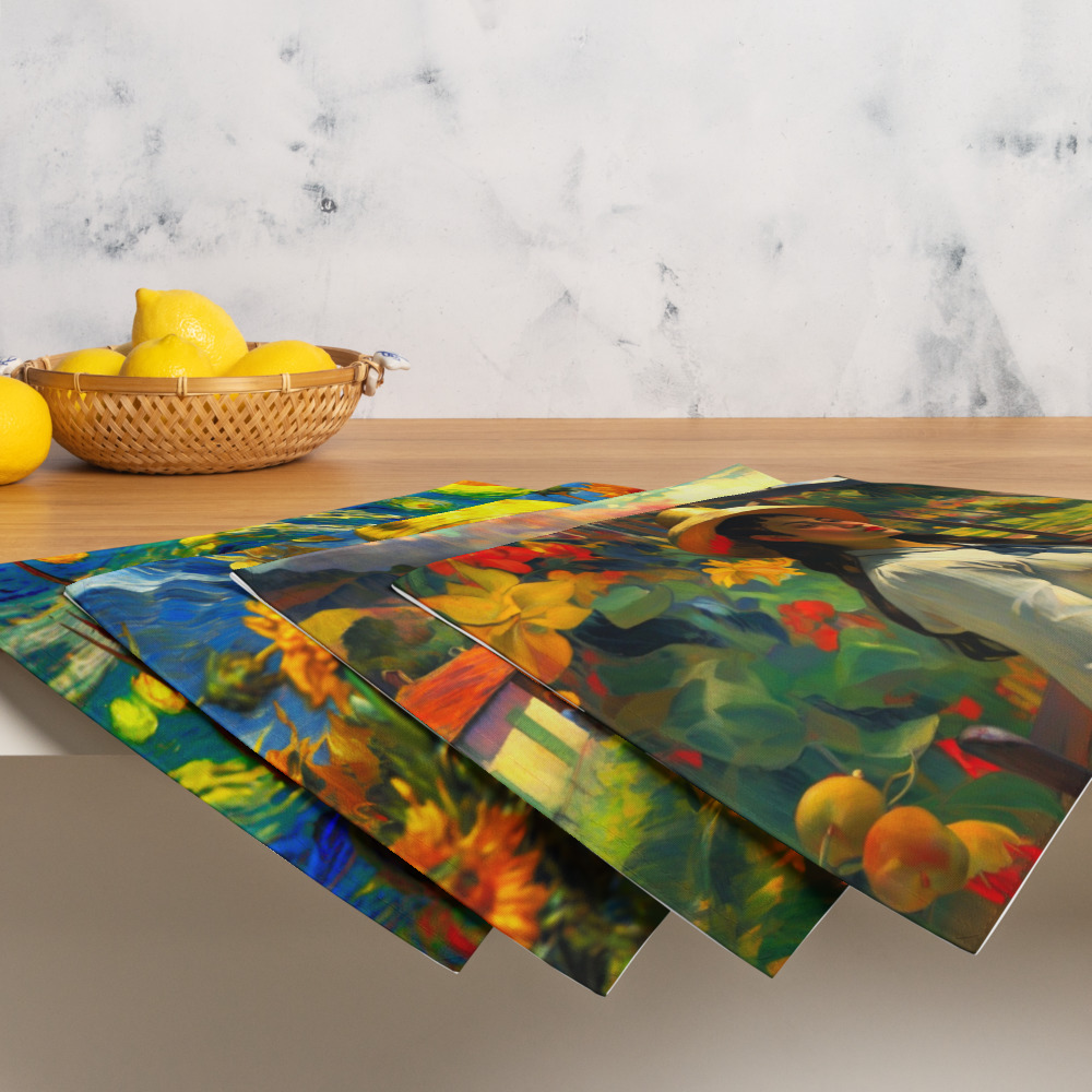 A Lady in the Garden – Artistic Placemat Set 6 A Lady in the Garden – Artistic Placemat Set - Image 6