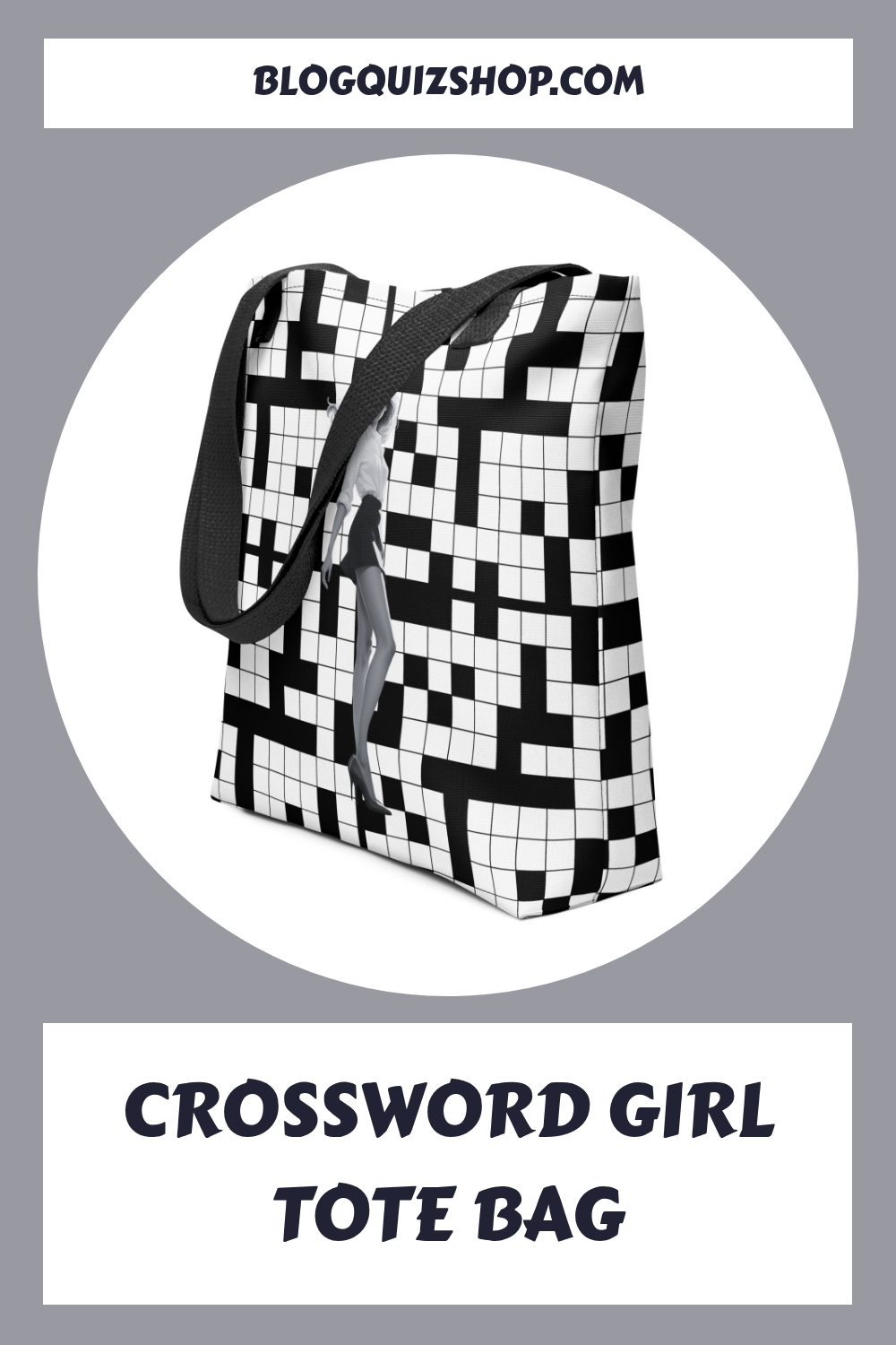 Crossword Girl Tote Bag generated pin 14233 1