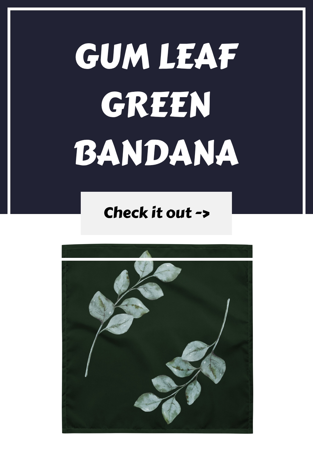 Gum Leaf Green Bandana generated pin 14493 1
