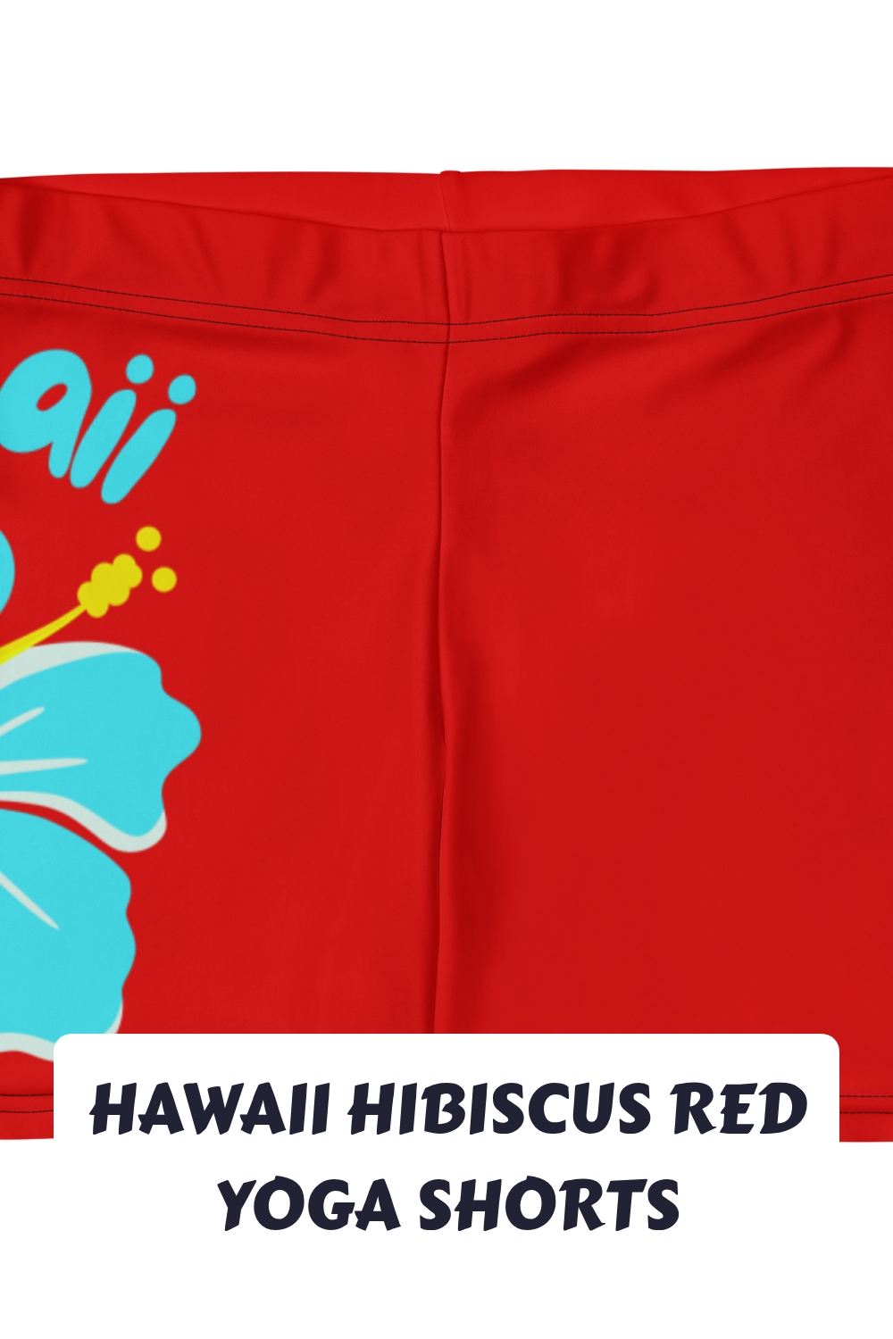 Hawaii Hibiscus Red Yoga Shorts generated pin 13445