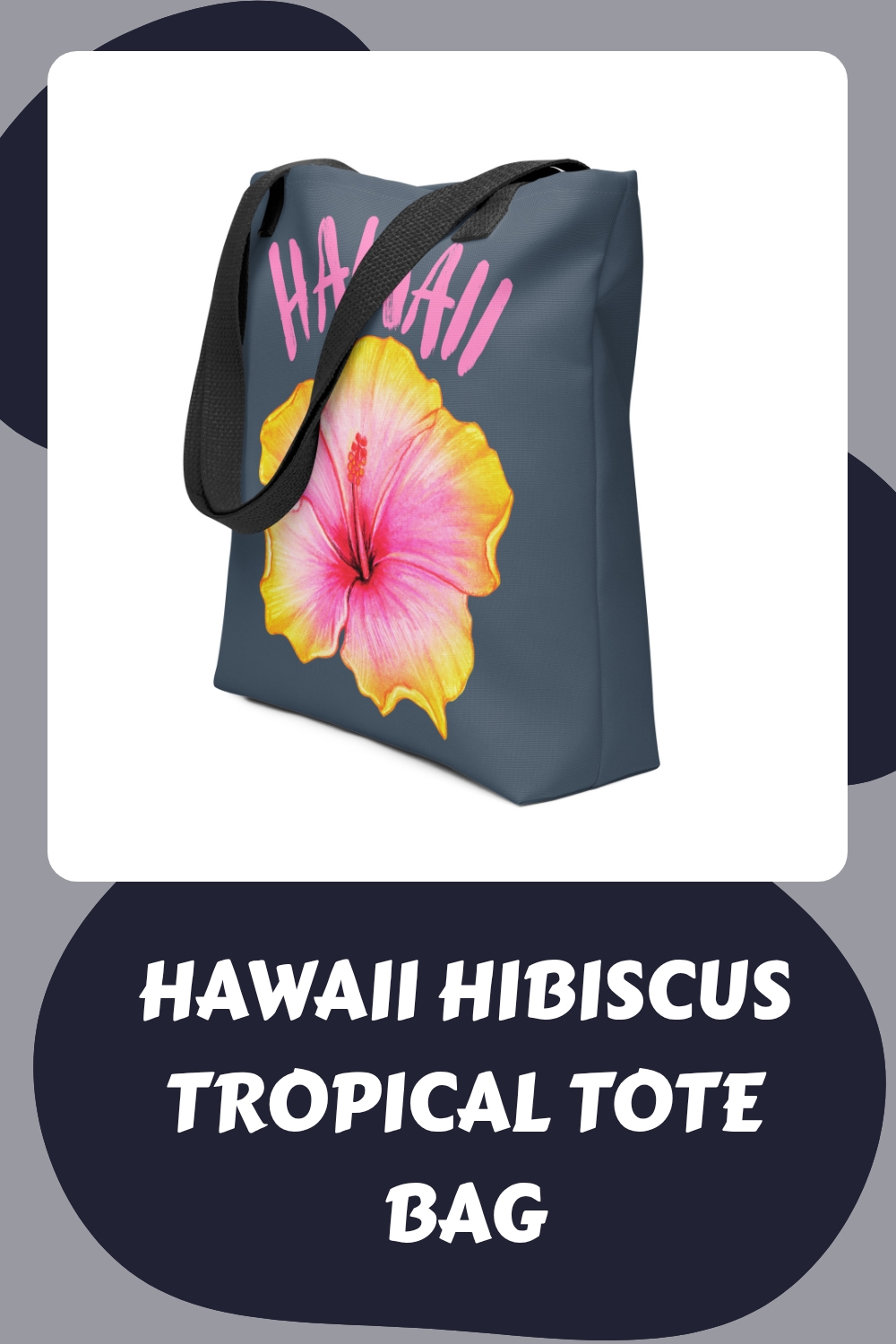 Hawaii Hibiscus Tropical Tote Bag generated pin 13275