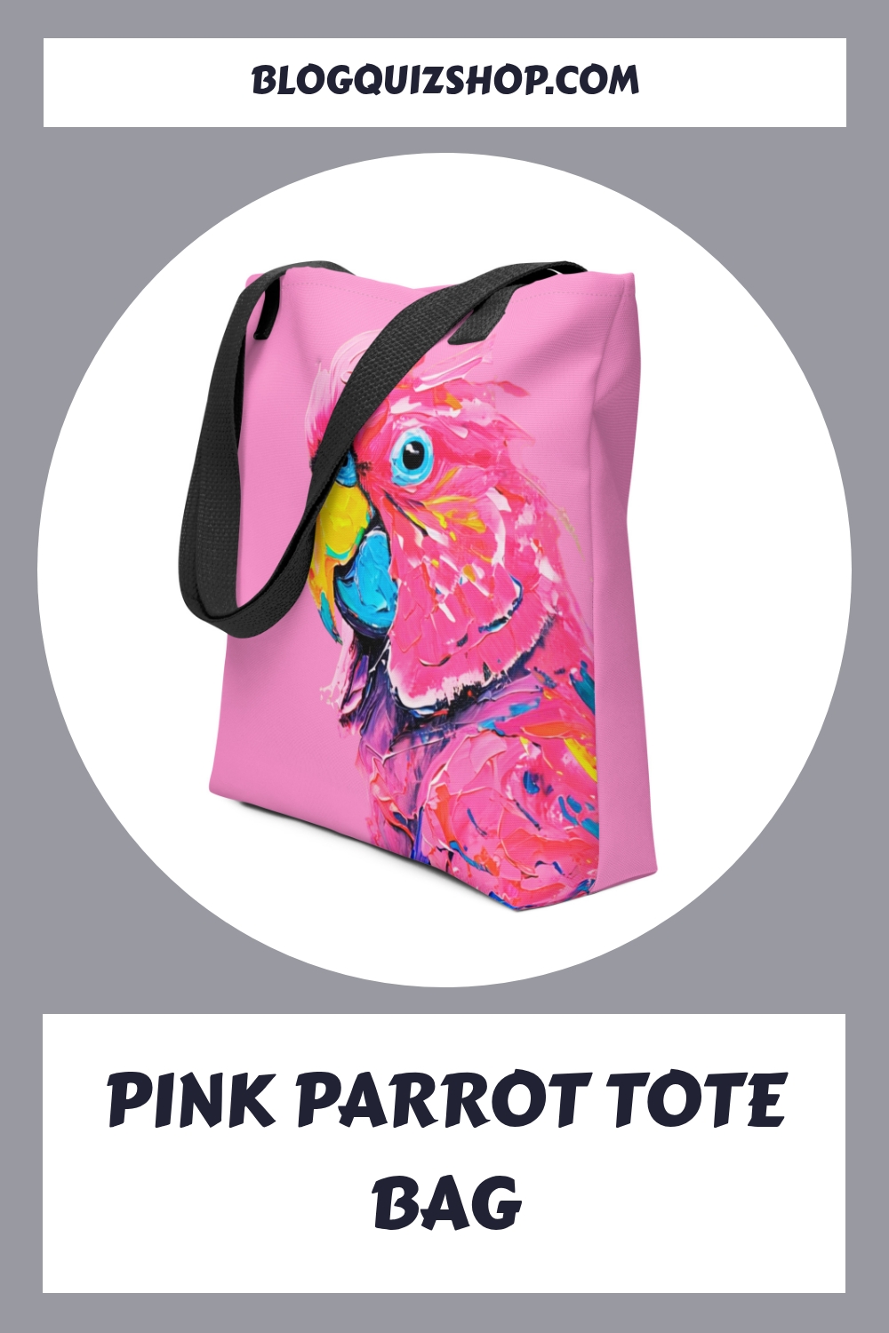 Pink Parrot Tote Bag generated pin 13504