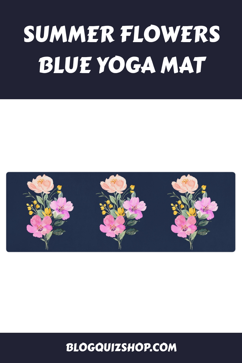 Summer Flowers Blue Yoga Mat generated pin 14518