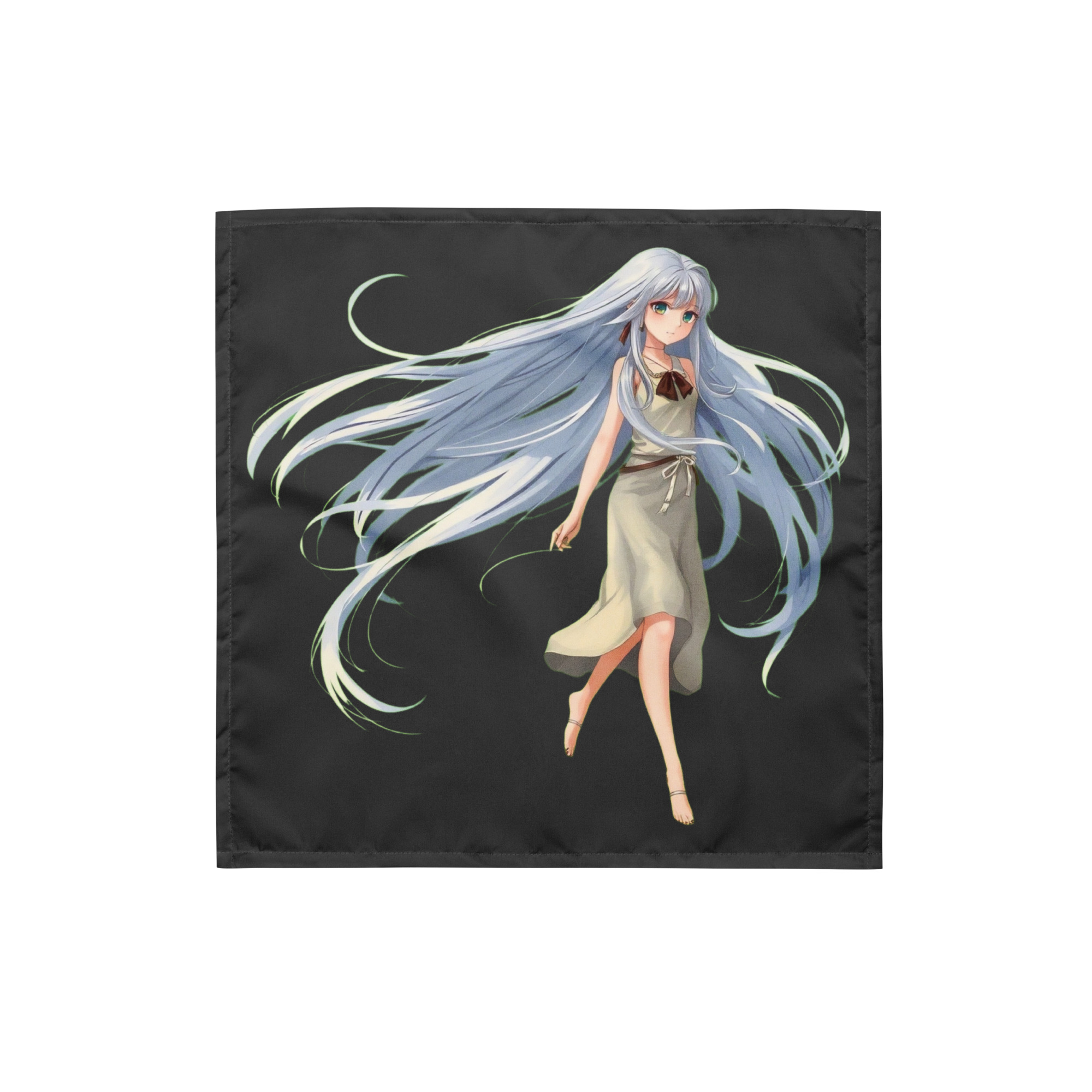 Anime Girl Silver Black Bandana