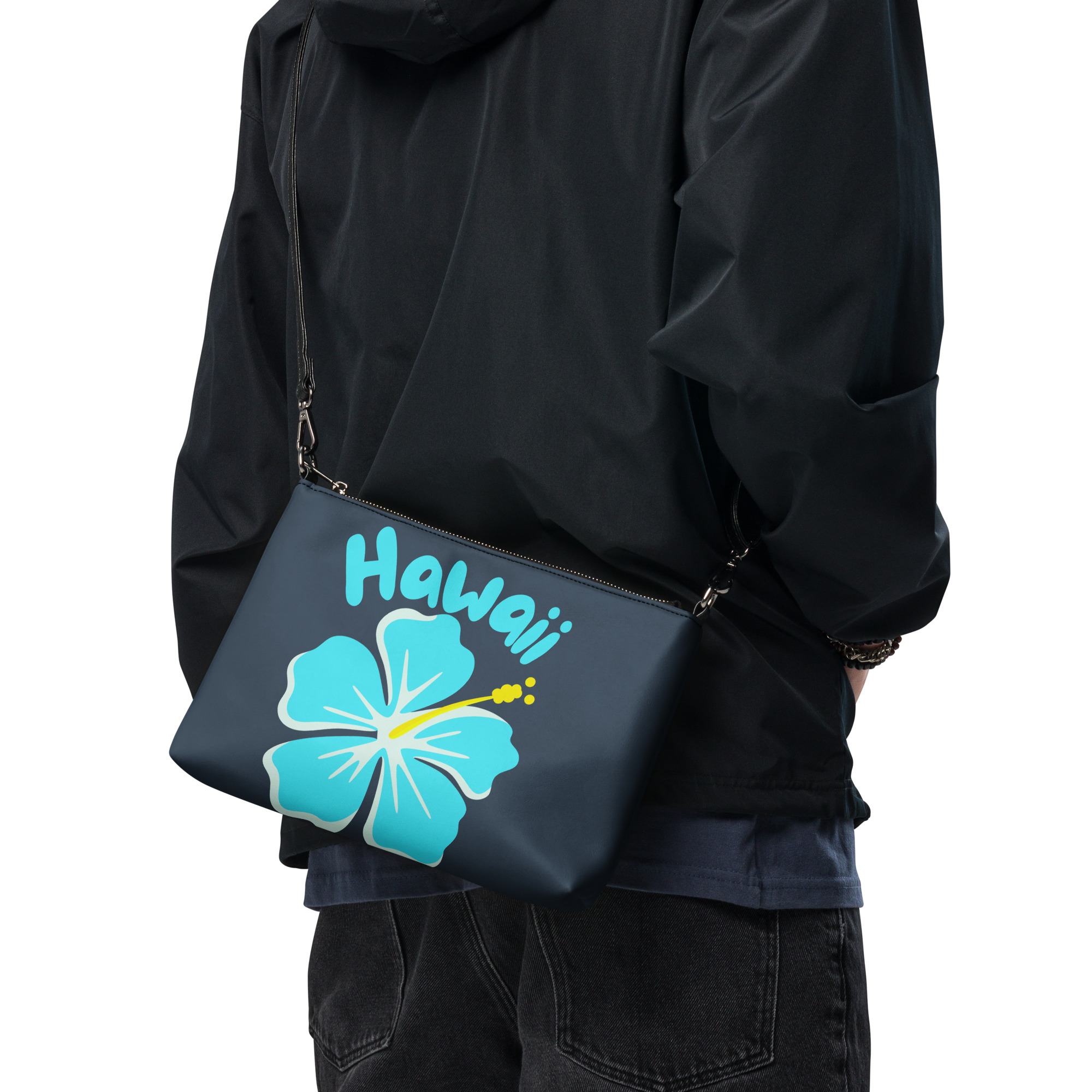 Hawaii Hibiscus Blue Crossbody Bag 8 Hawaii Hibiscus Blue Crossbody Bag - Image 8