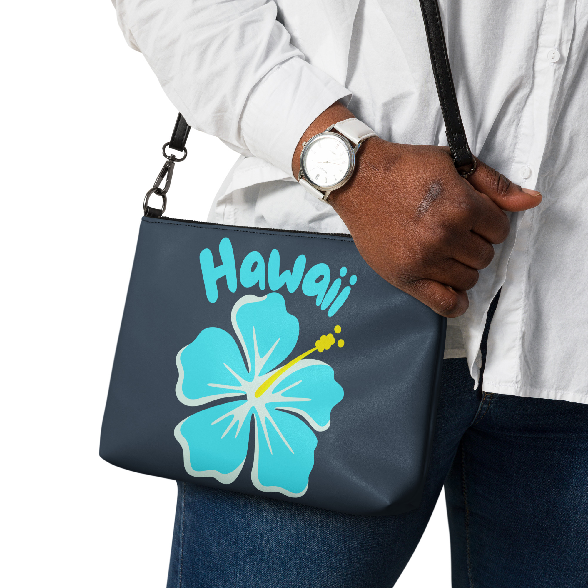 Hawaii Hibiscus Blue Crossbody Bag 11 Hawaii Hibiscus Blue Crossbody Bag - Image 11