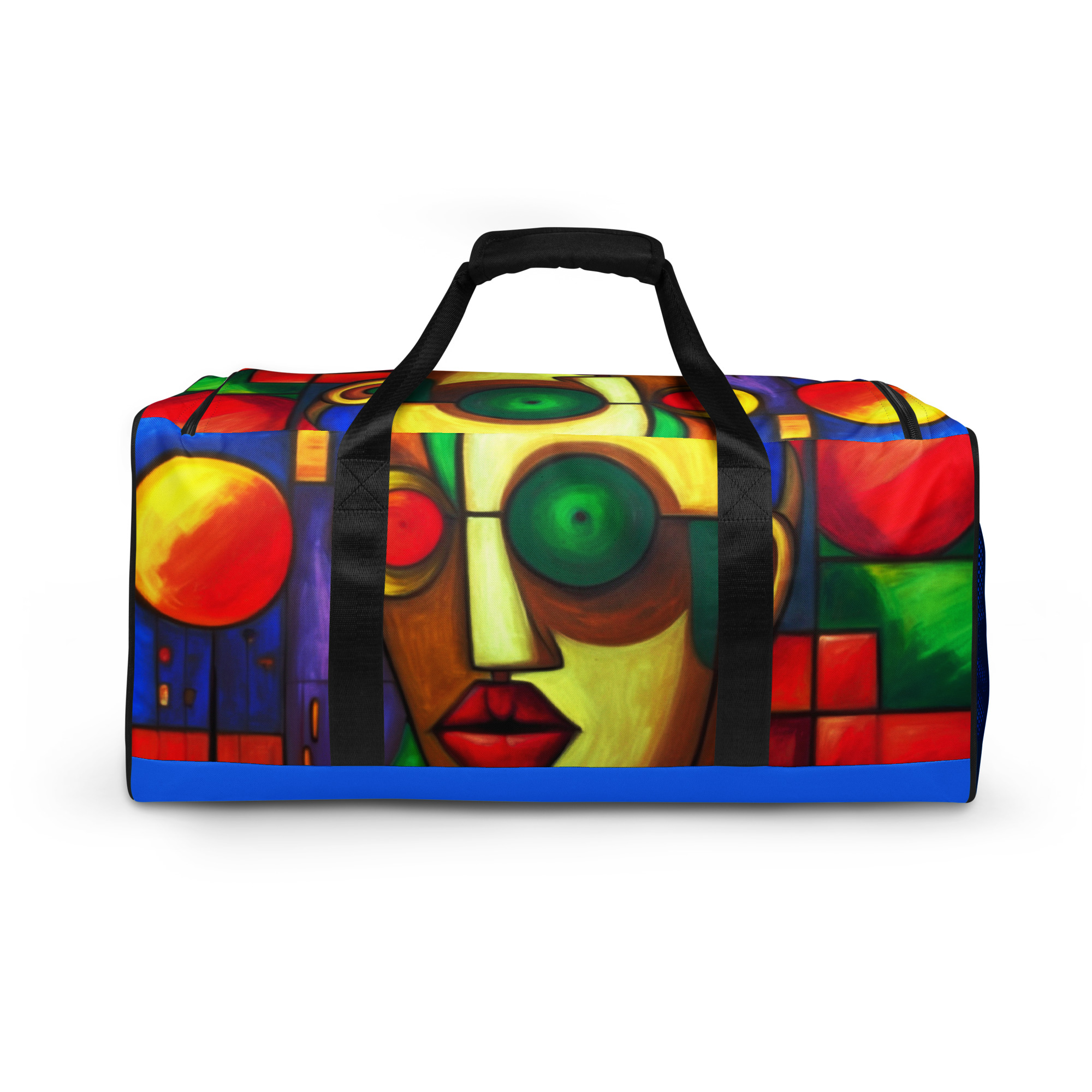 Cubism Style Duffle Bag – Artistic Travel Companion 1 Cubism Style Duffle Bag