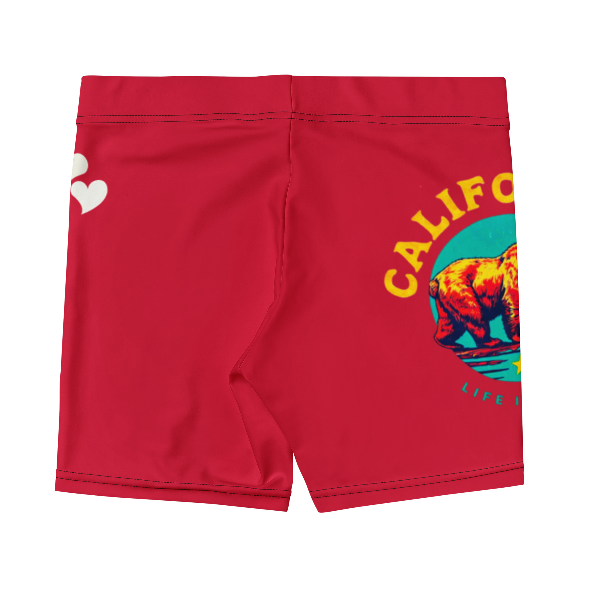 Love California Red Yoga Shorts 2 Love California Red Yoga Shorts - Image 2