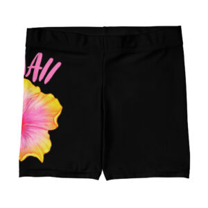 Hawaii Pink Hibiscus Yoga Shorts