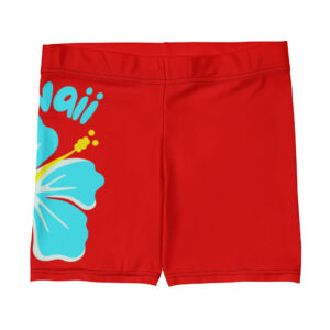 Hawaii Hibiscus Red Yoga Shorts