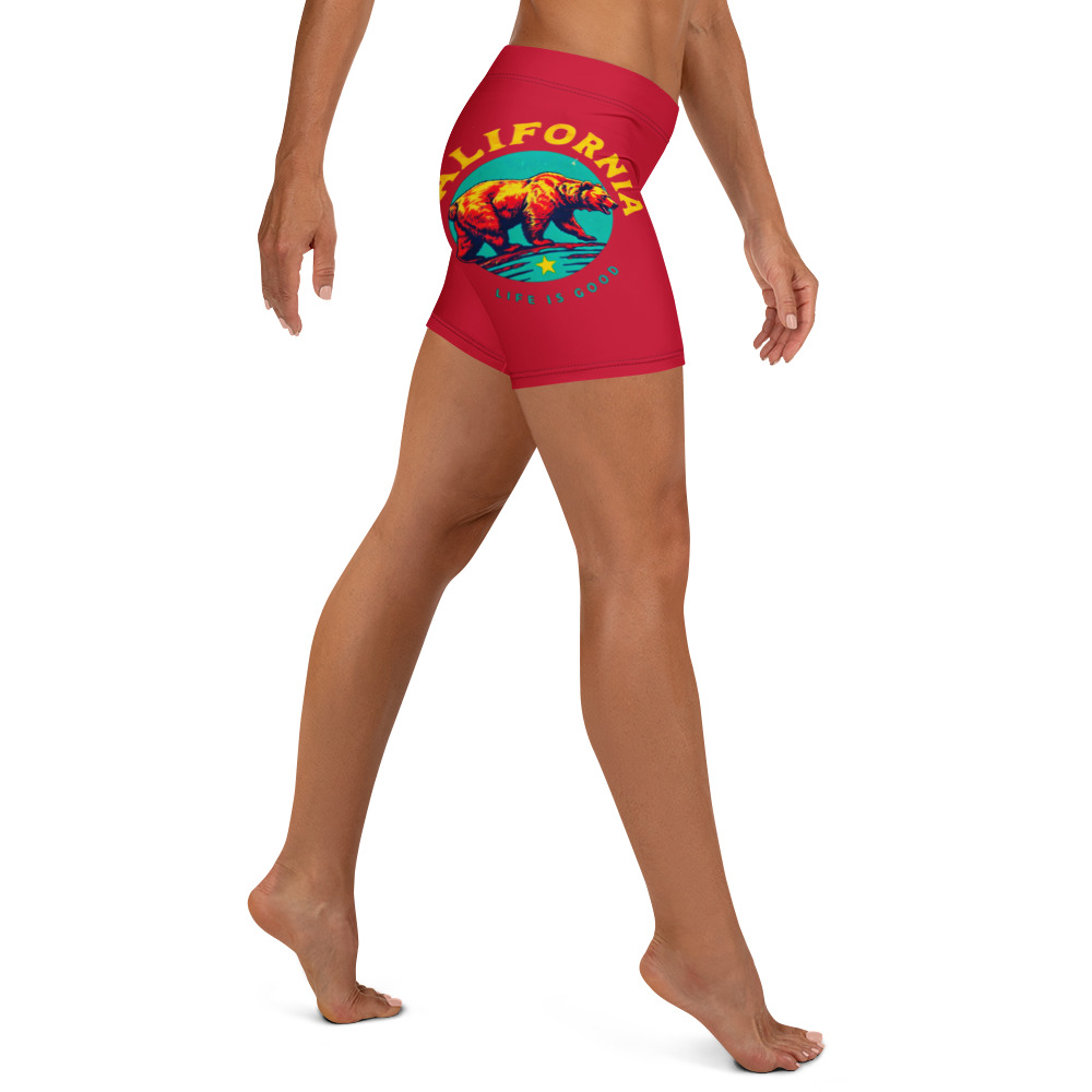 Love California Red Yoga Shorts 13 Love California Red Yoga Shorts - Image 13