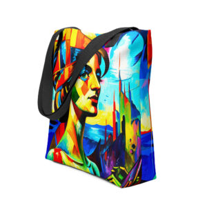 Parisian Lady in Cubism Stylish Tote Bag