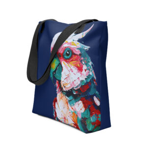 Colorful Parrot Blue Tote Bag