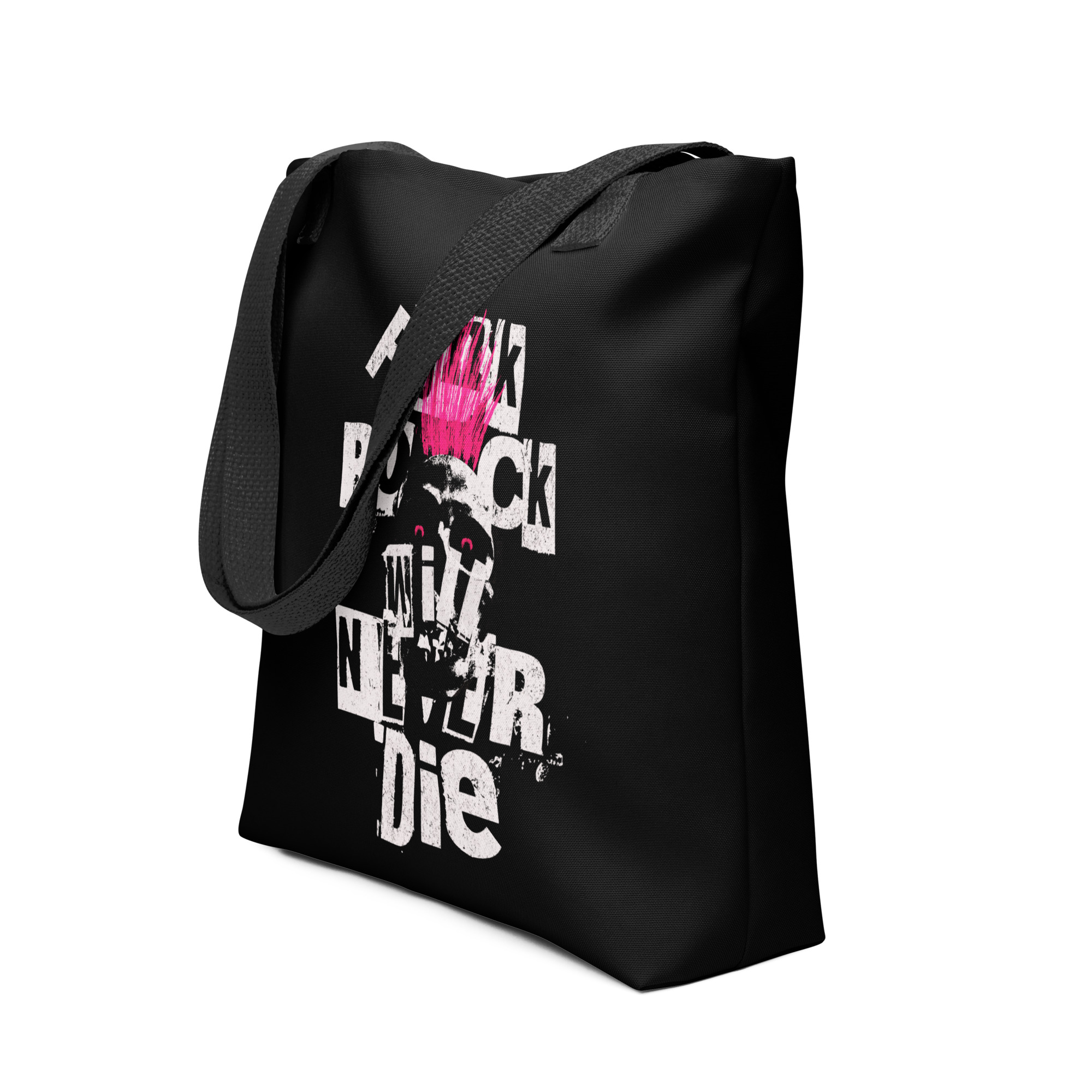Pink Punk Black Tote Bag 2 Pink Punk Black Tote Bag - Image 2