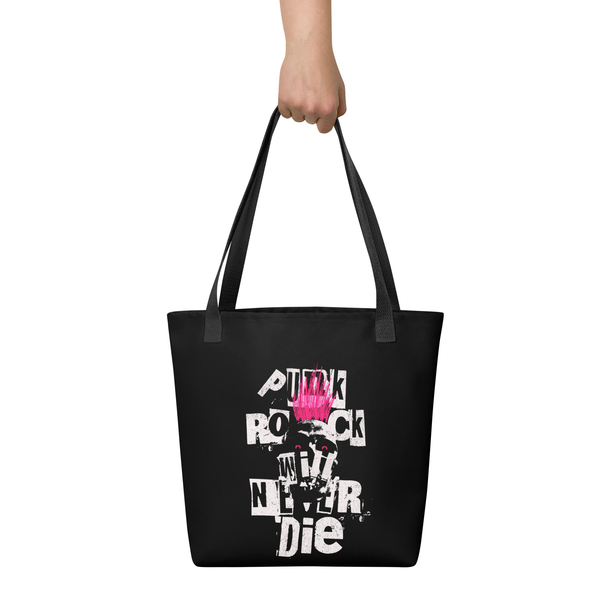 Pink Punk Black Tote Bag 3 Pink Punk Black Tote Bag - Image 3