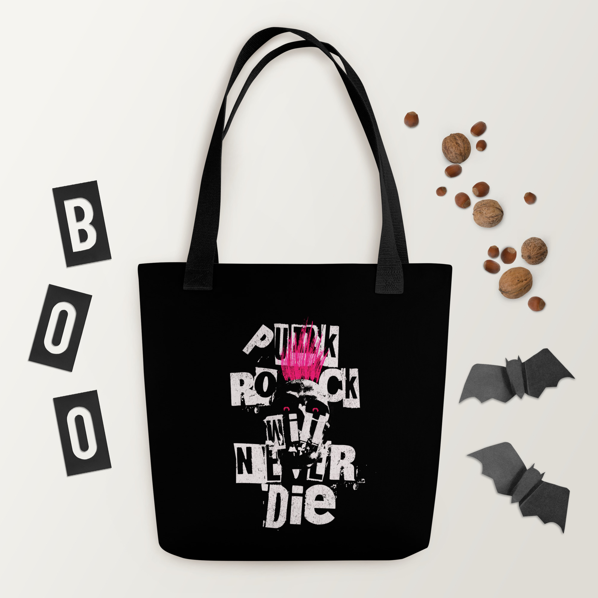 Pink Punk Black Tote Bag 8 Pink Punk Black Tote Bag - Image 8