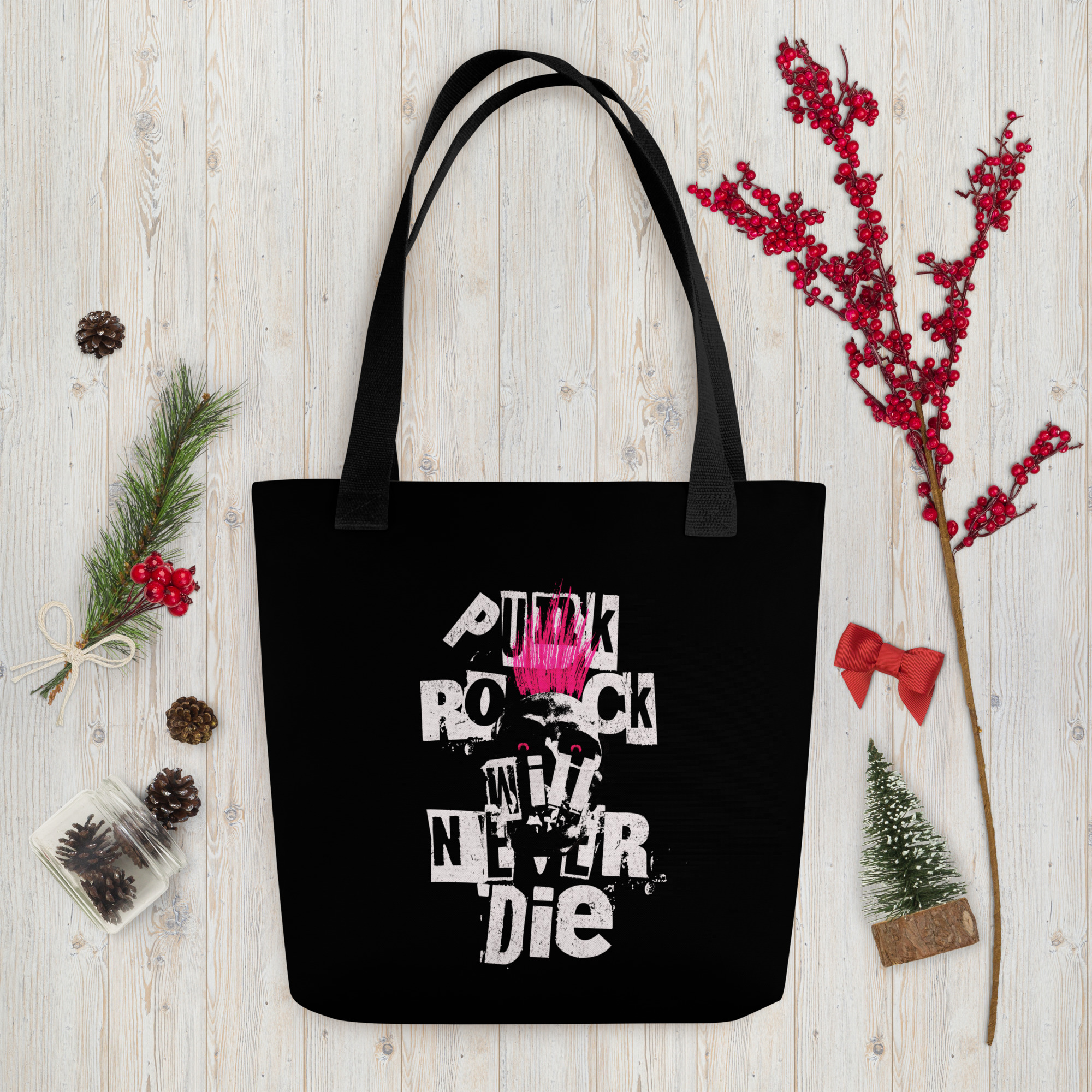 Pink Punk Black Tote Bag 6 Pink Punk Black Tote Bag - Image 6
