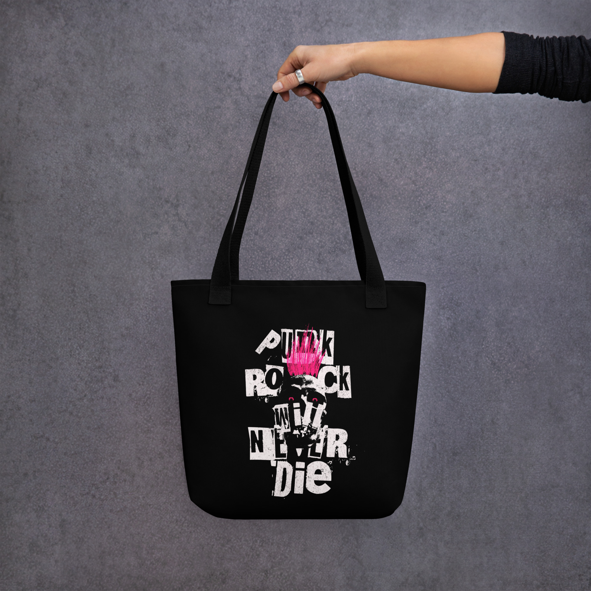 Pink Punk Black Tote Bag 9 Pink Punk Black Tote Bag - Image 9