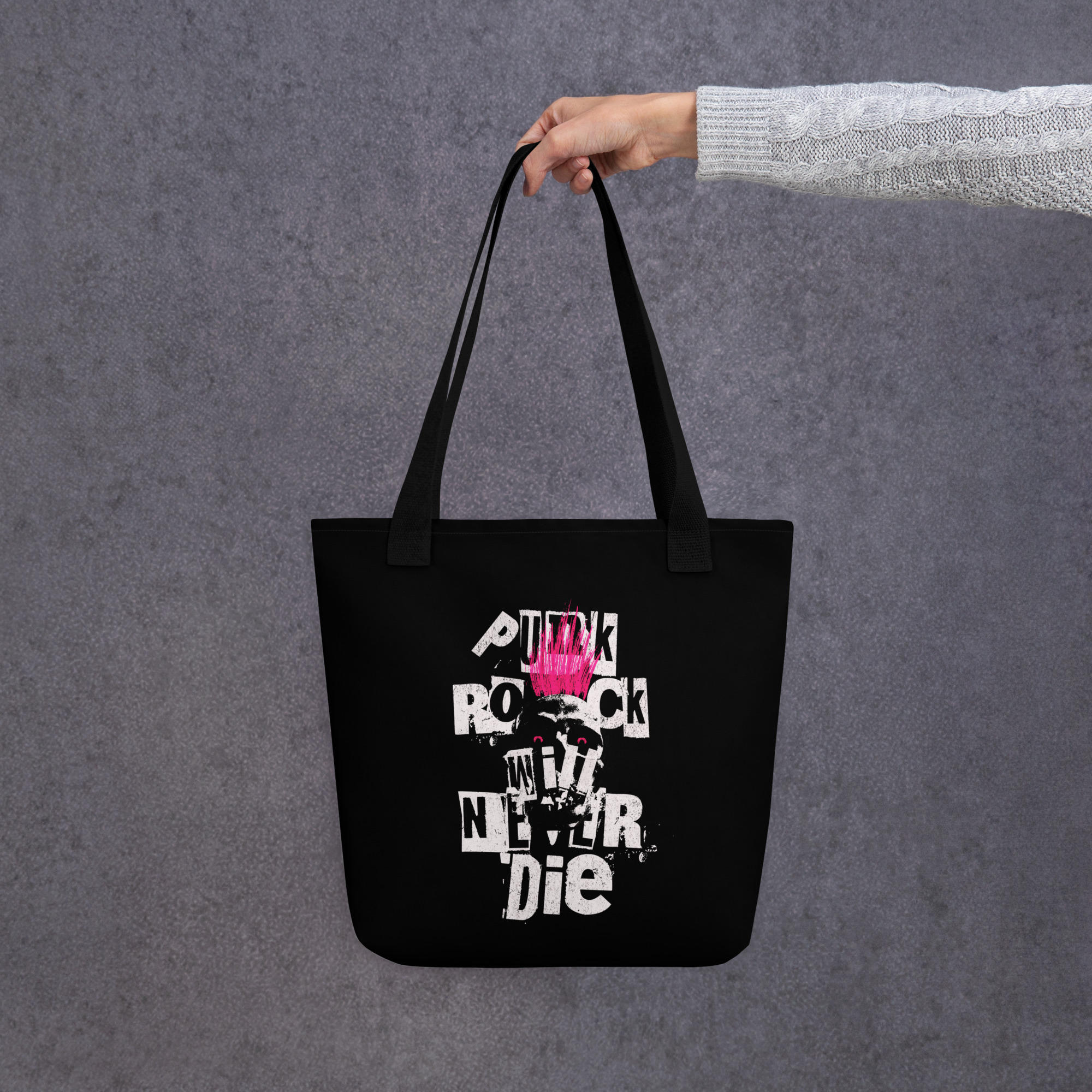 Pink Punk Black Tote Bag 10 Pink Punk Black Tote Bag - Image 10