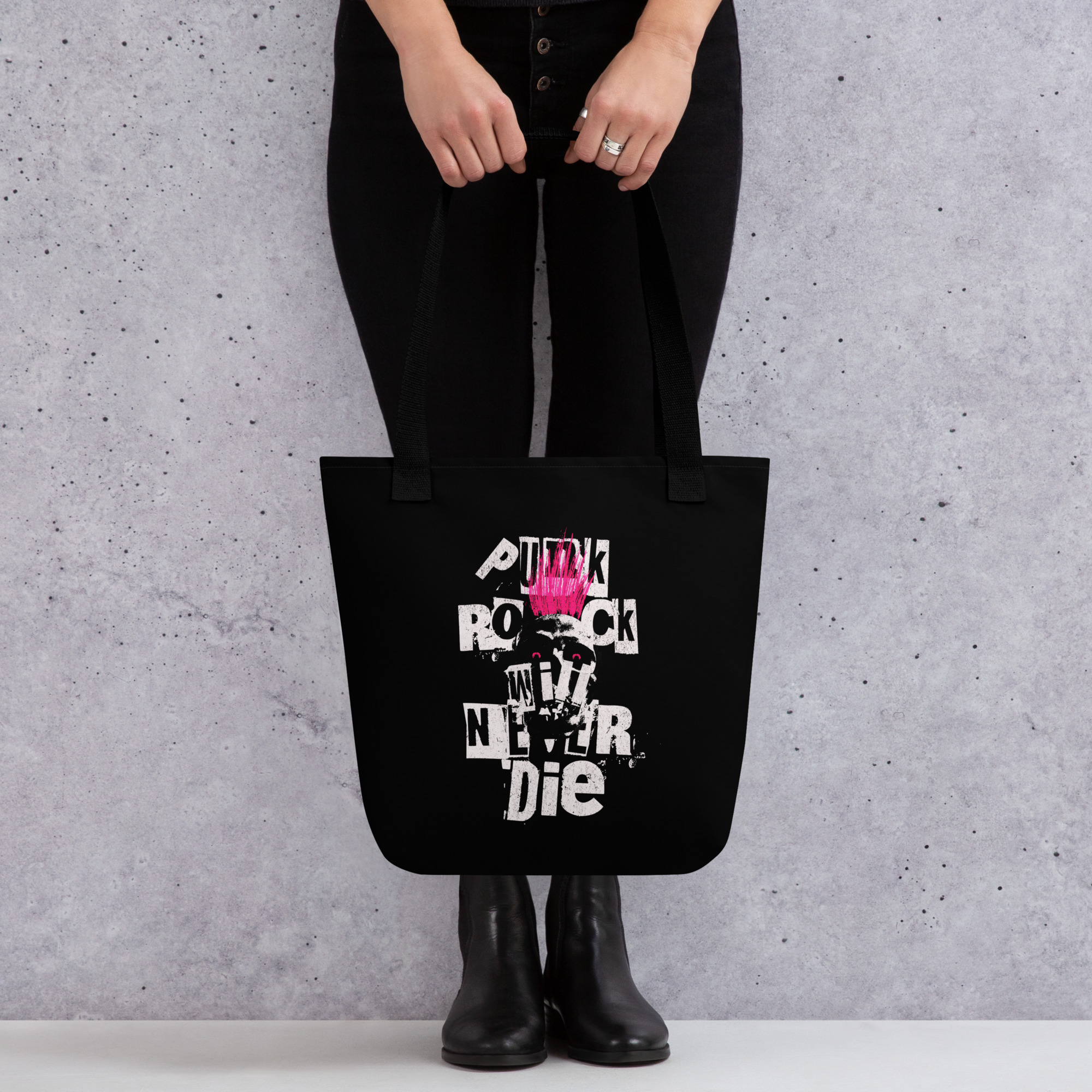 Pink Punk Black Tote Bag 11 Pink Punk Black Tote Bag - Image 11