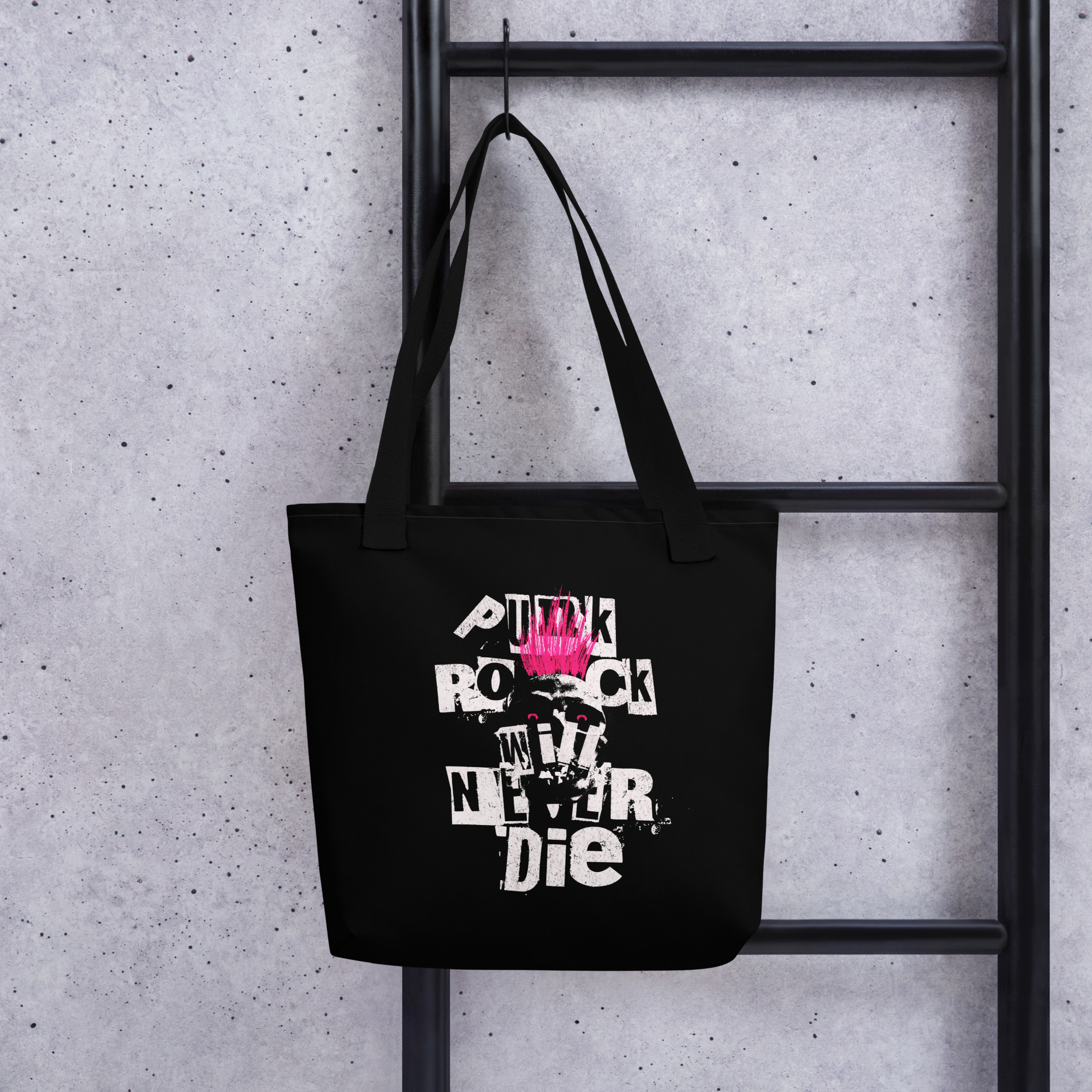 Pink Punk Black Tote Bag 12 Pink Punk Black Tote Bag - Image 12