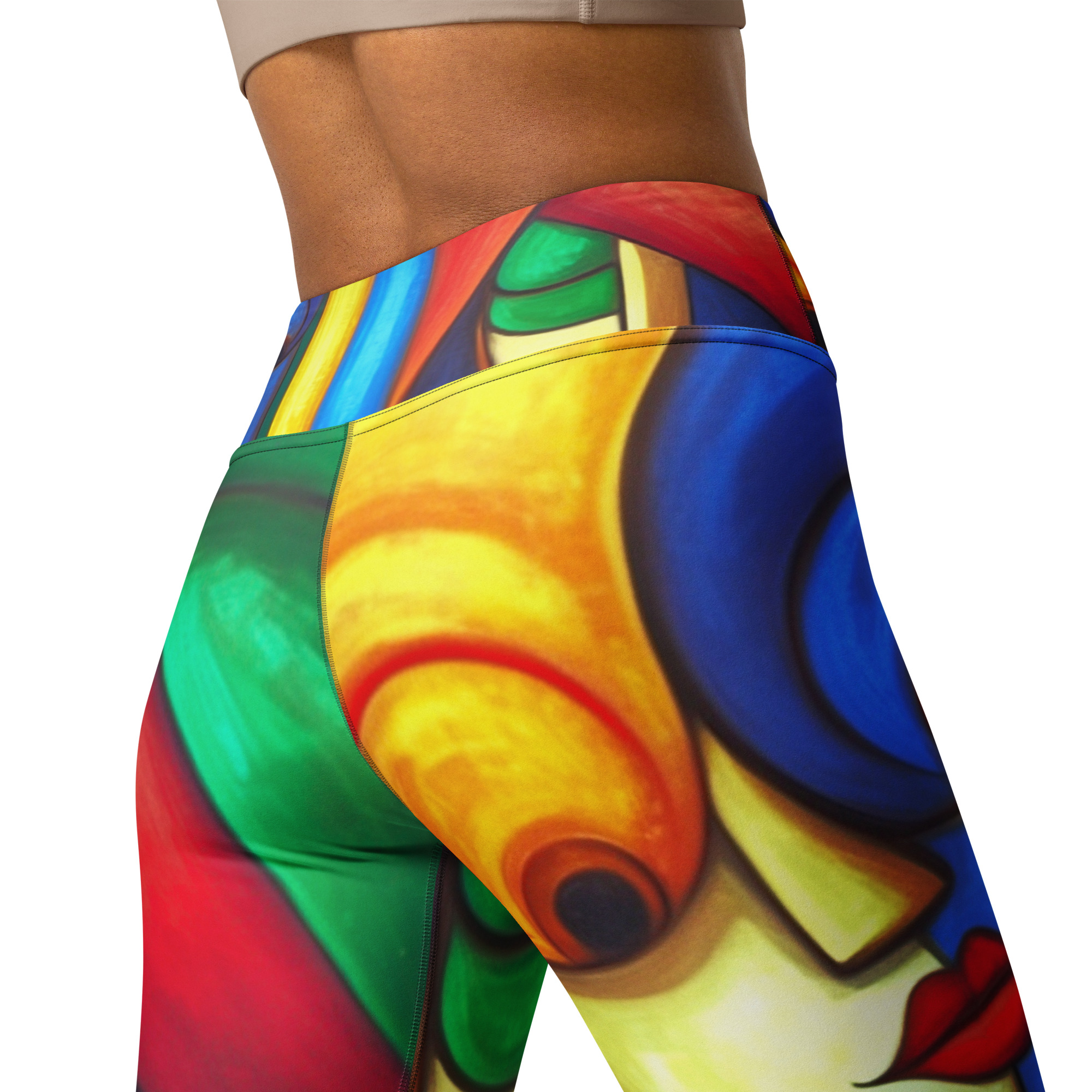 Colourful Cubism Yoga Leggings – Artistic Activewear 11 Colourful Cubism Yoga Leggings – Artistic Activewear - Image 11
