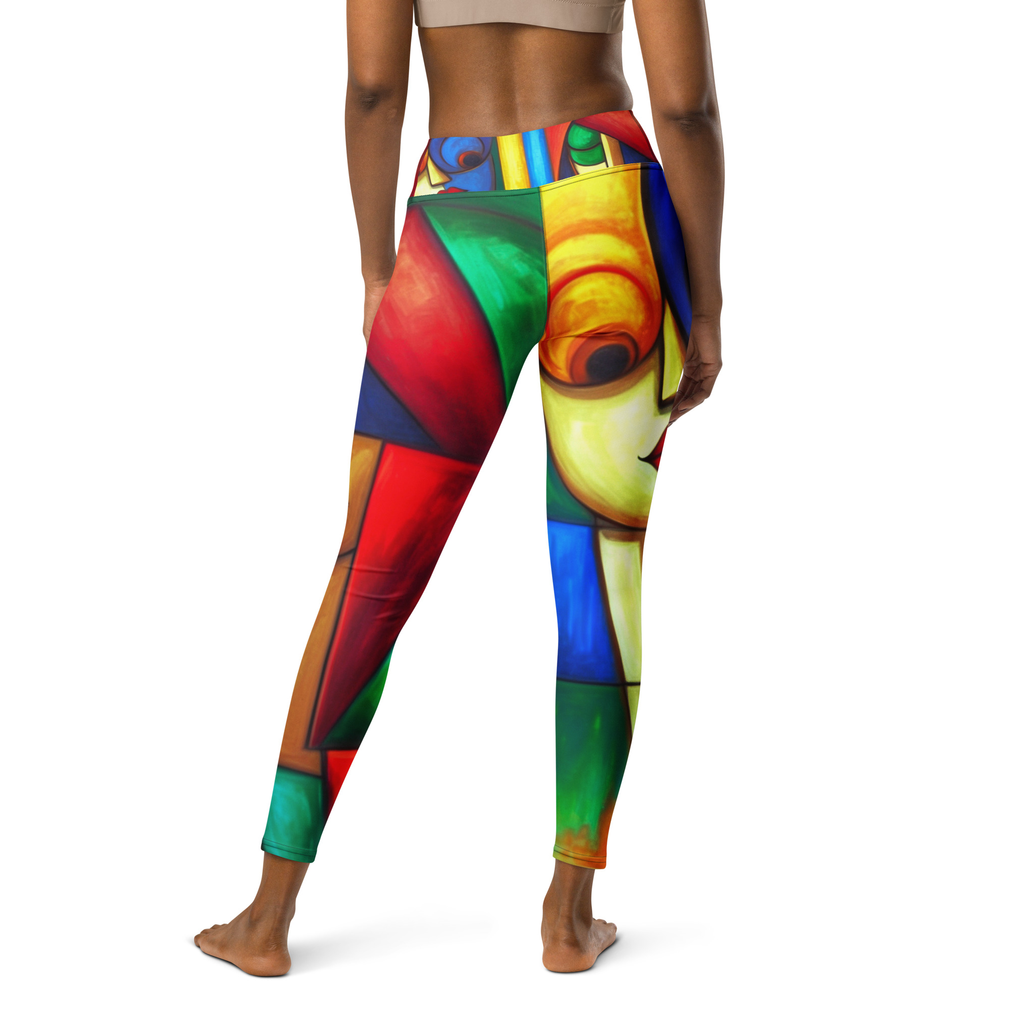 Colourful Cubism Yoga Leggings – Artistic Activewear 12 Colourful Cubism Yoga Leggings – Artistic Activewear - Image 12