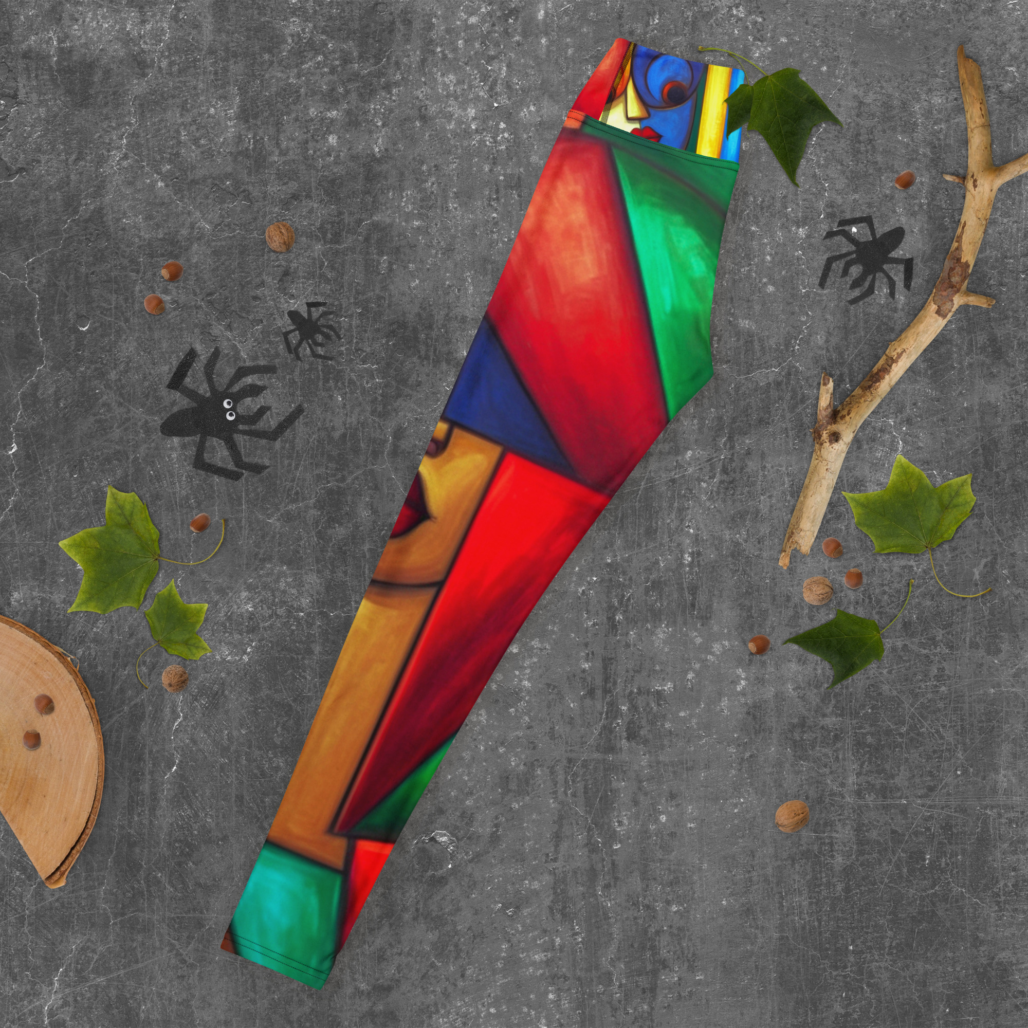 Colourful Cubism Yoga Leggings – Artistic Activewear 14 Colourful Cubism Yoga Leggings – Artistic Activewear - Image 14