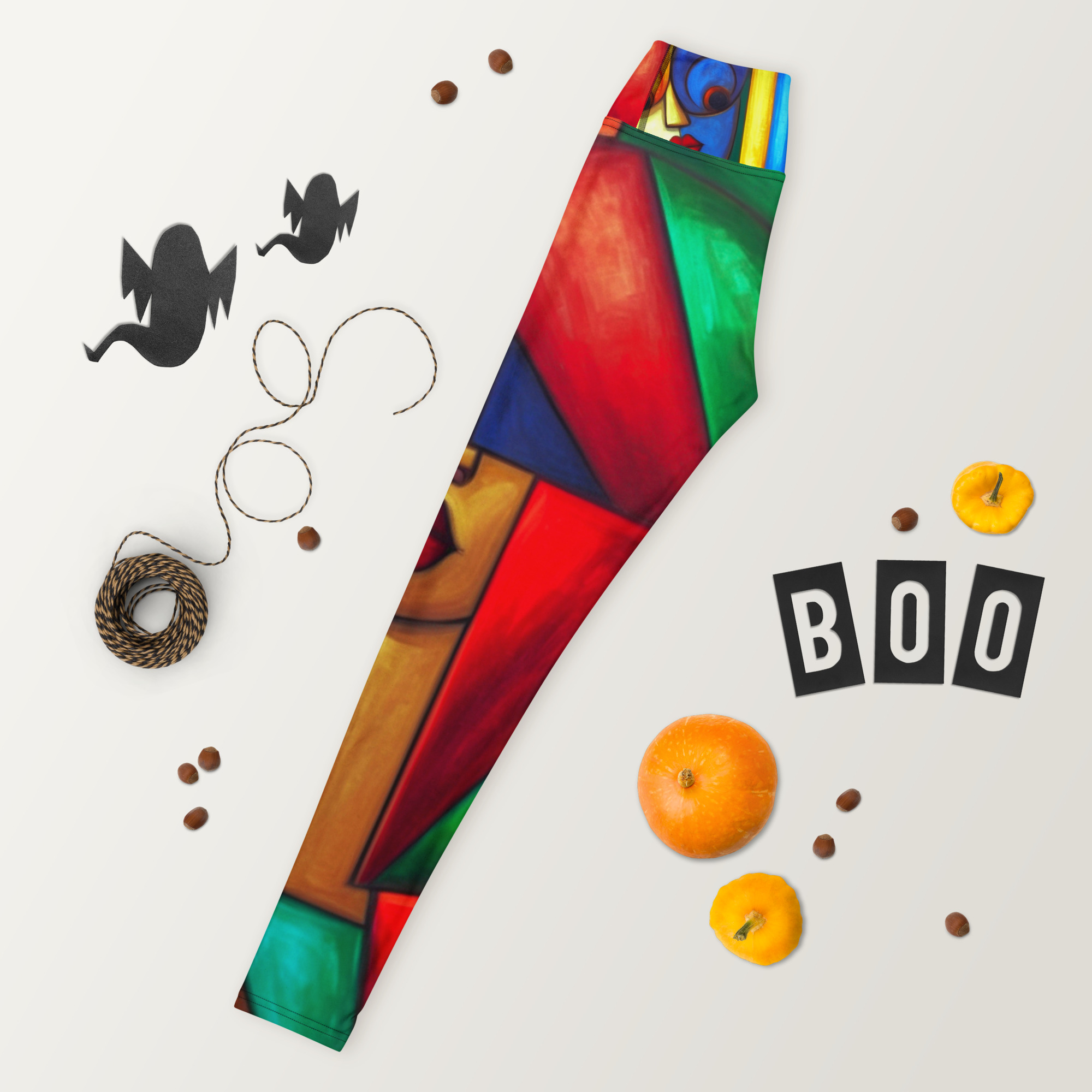 Colourful Cubism Yoga Leggings – Artistic Activewear 15 Colourful Cubism Yoga Leggings – Artistic Activewear - Image 15