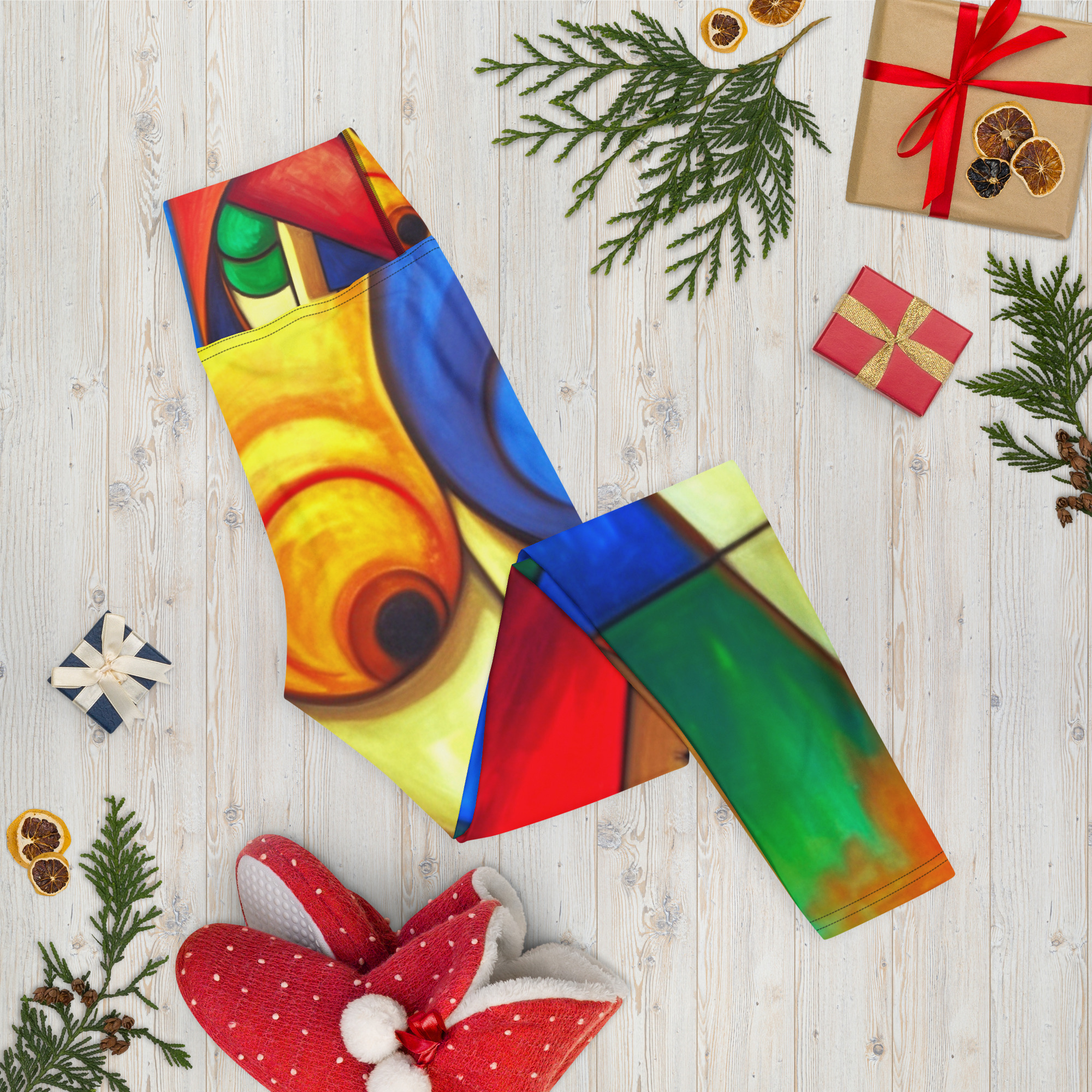 Colourful Cubism Yoga Leggings – Artistic Activewear 16 Colourful Cubism Yoga Leggings – Artistic Activewear - Image 16