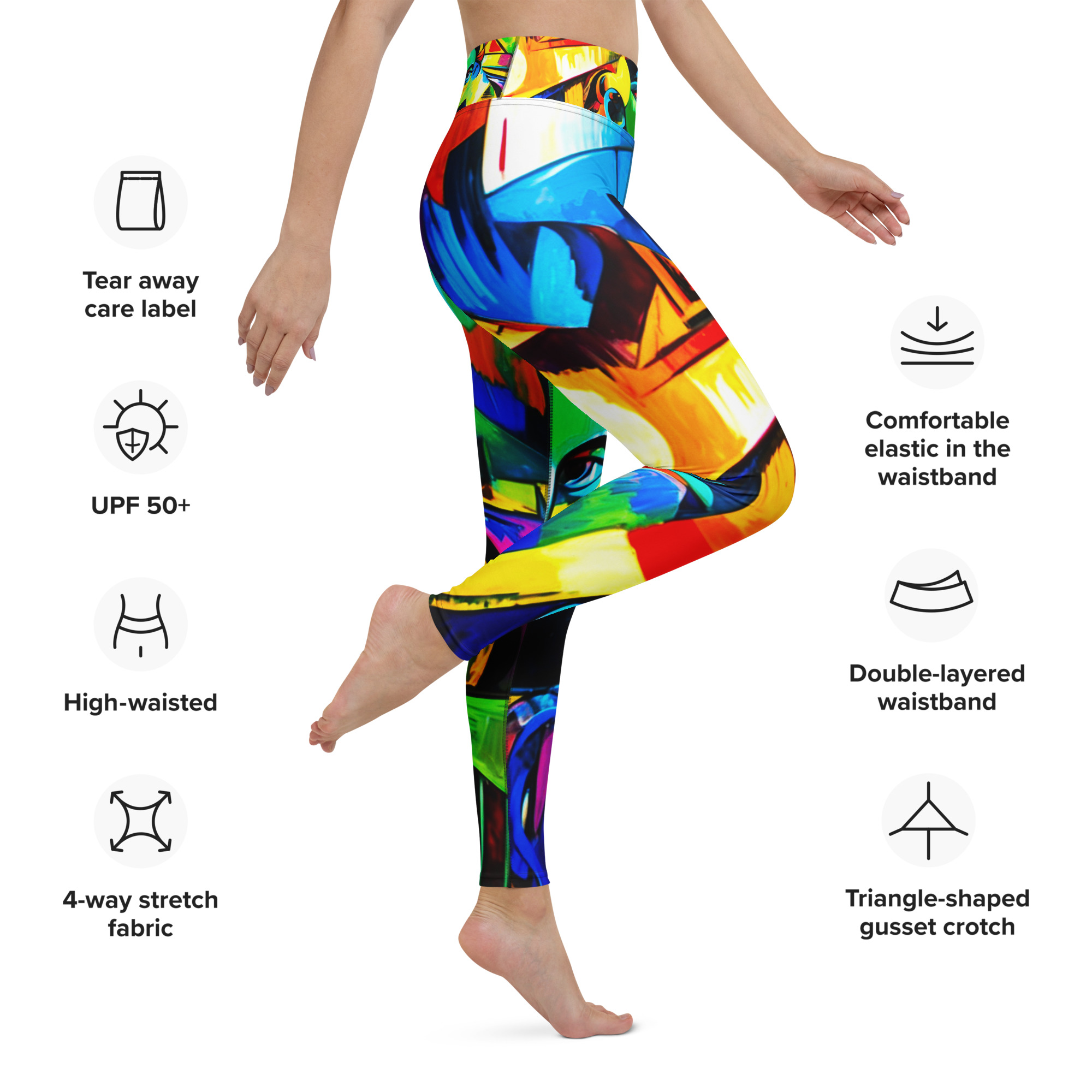 Cubism Colours Yoga Leggings 12 Cubism Colours Yoga Leggings - Image 12