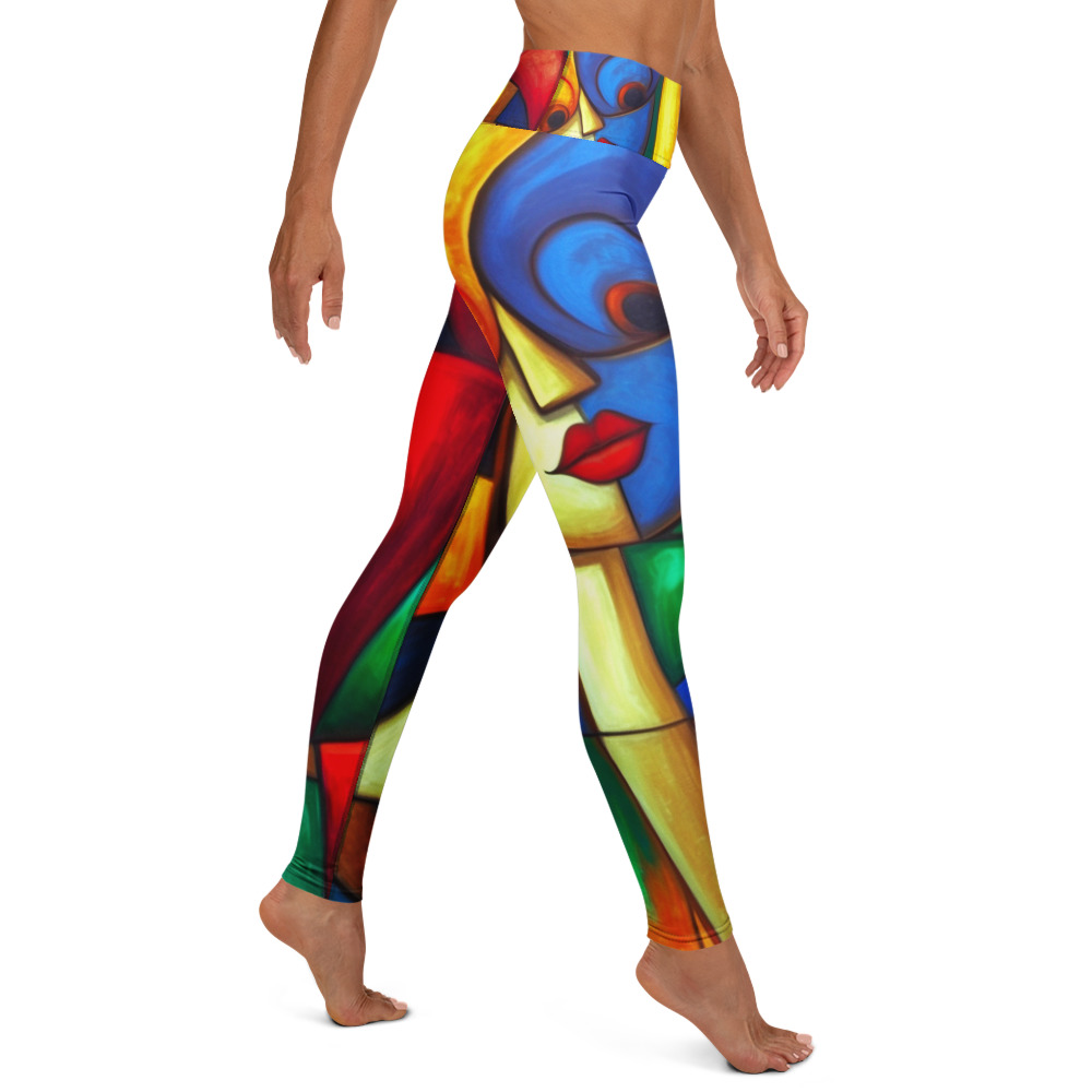 Colourful Cubism Yoga Leggings – Artistic Activewear 8 Colourful Cubism Yoga Leggings – Artistic Activewear - Image 8