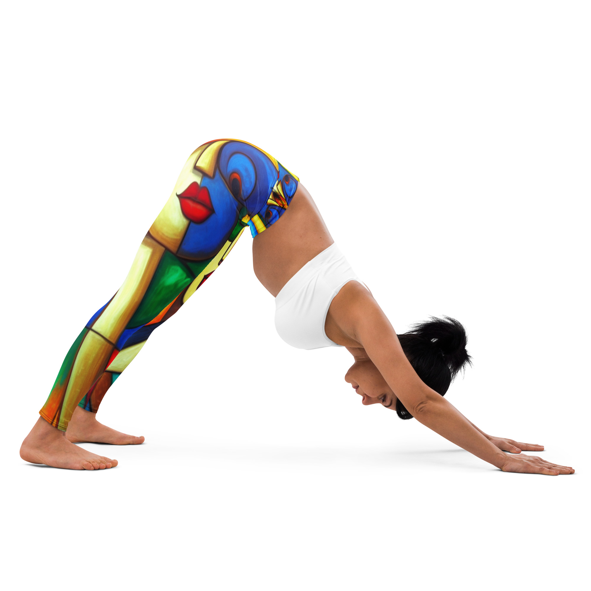 Colourful Cubism Yoga Leggings – Artistic Activewear 7 Colourful Cubism Yoga Leggings – Artistic Activewear - Image 7