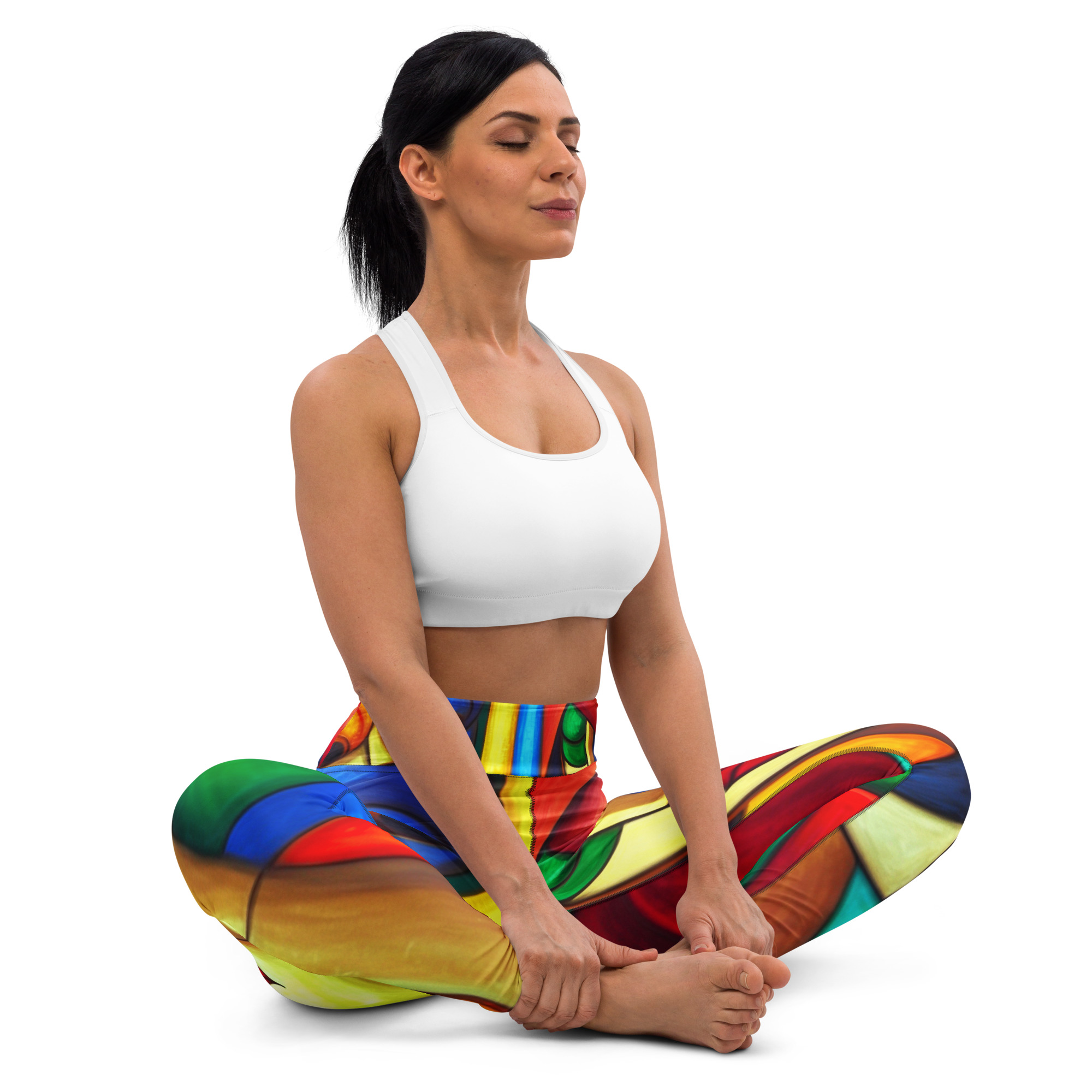Colourful Cubism Yoga Leggings – Artistic Activewear 9 Colourful Cubism Yoga Leggings – Artistic Activewear - Image 9