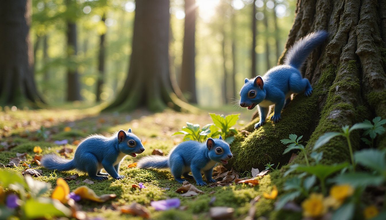 The Smurfs in their mushroom village